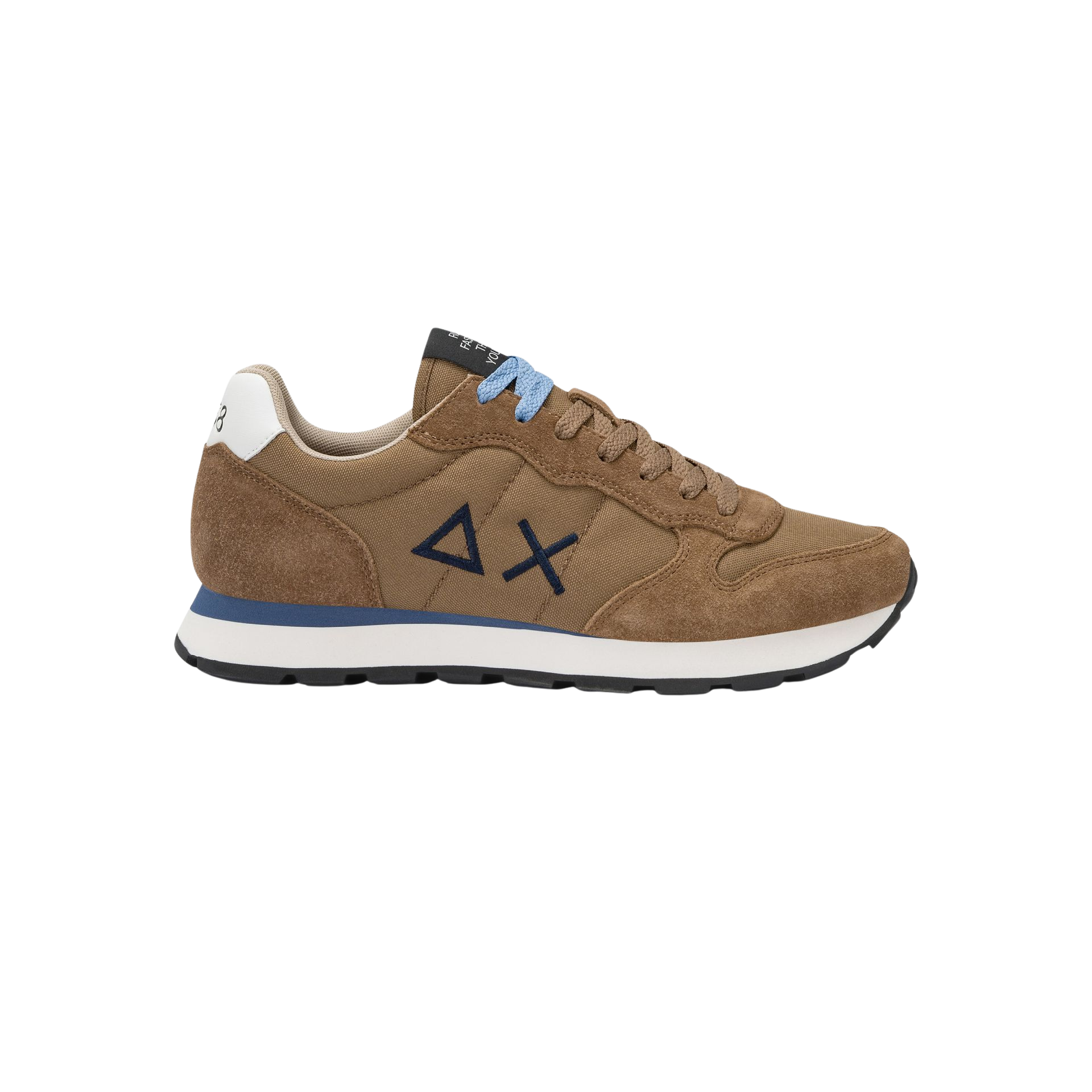 SUN68 Sneaker uomo in tela e suede volpe