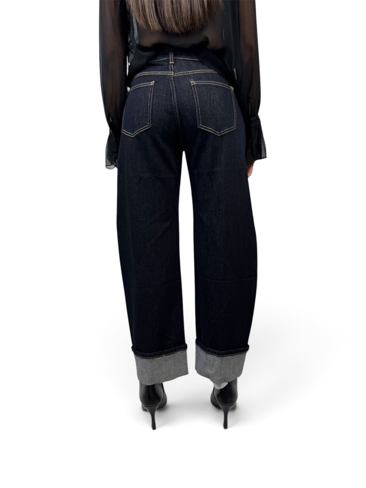 SUSY MIX JEANS CON RISVOLTO BLU