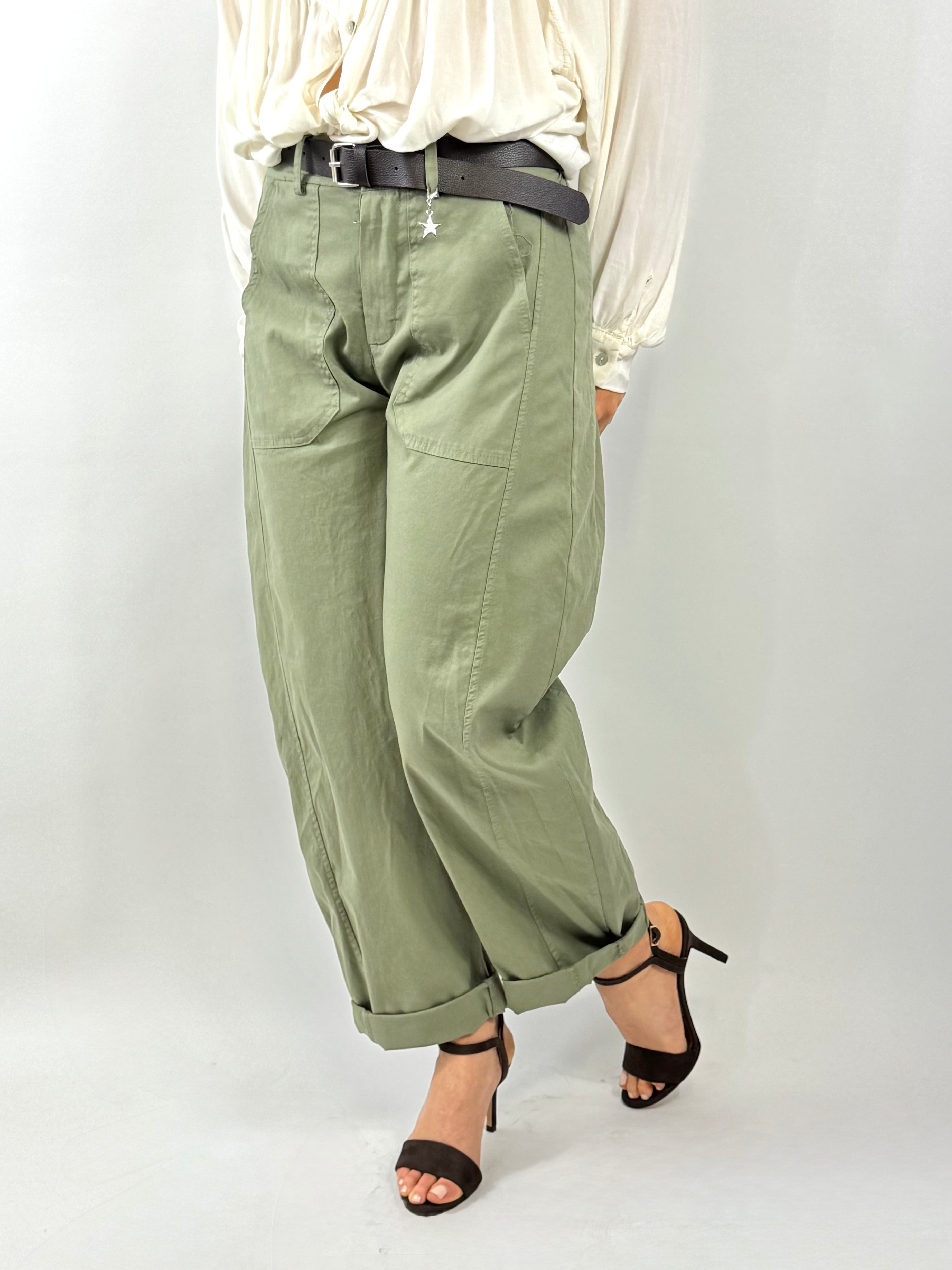 SUSYMIX PANTALONE VERDE MILITARE