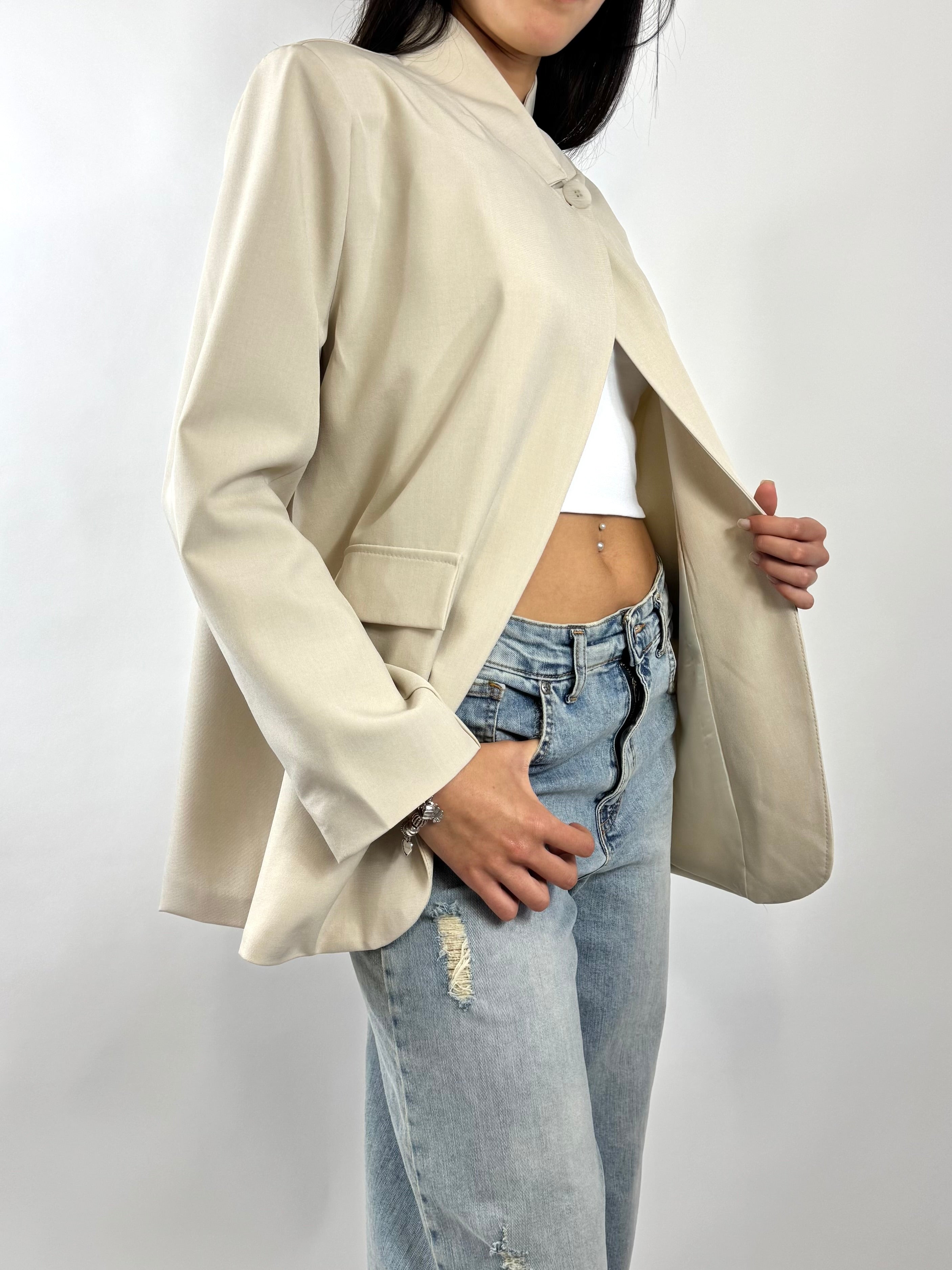 CECILE BLAZER COLLO ALTO BEIGE