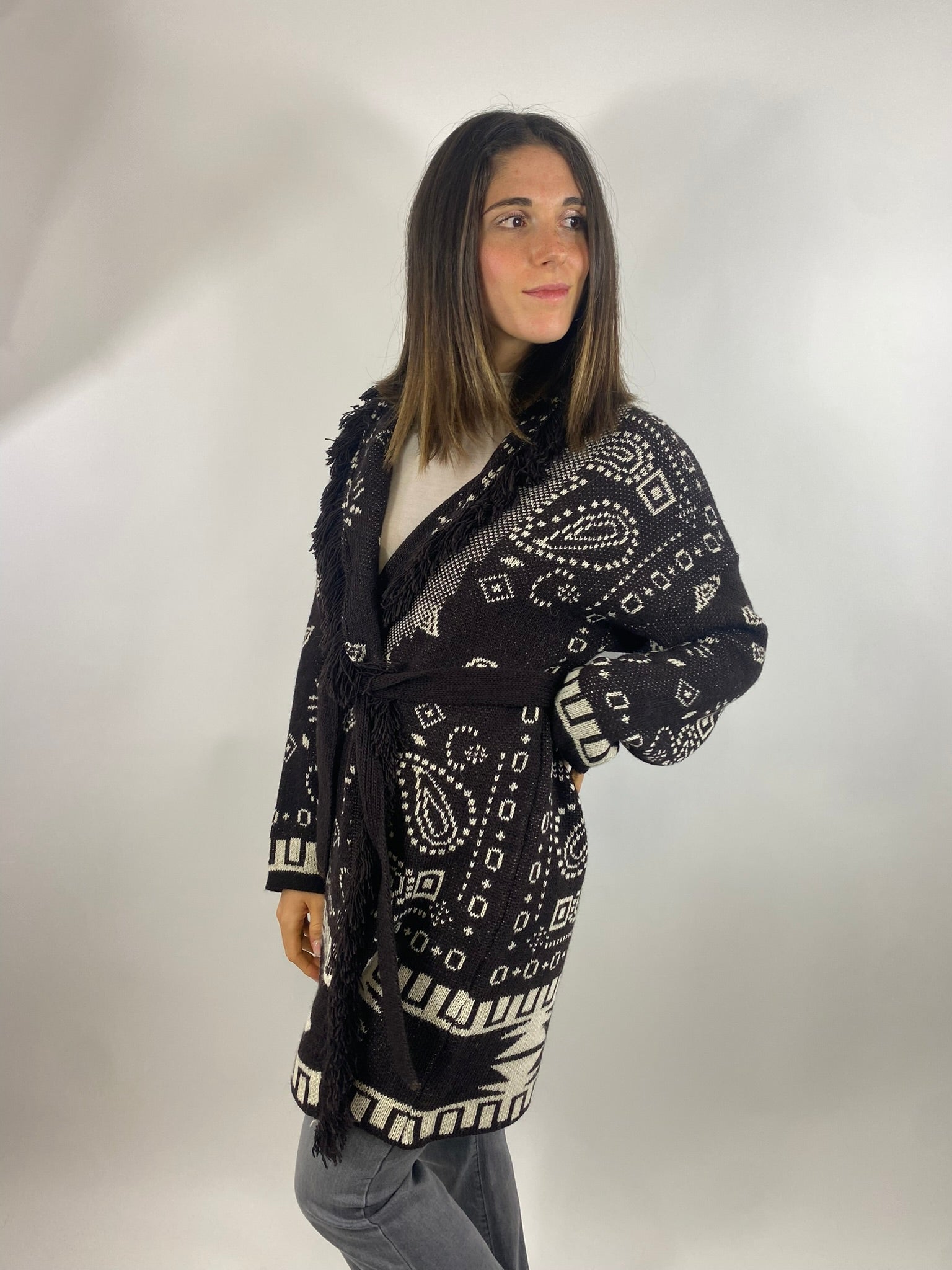 SUSY MIX CARDIGAN CON FRANGIA MORO