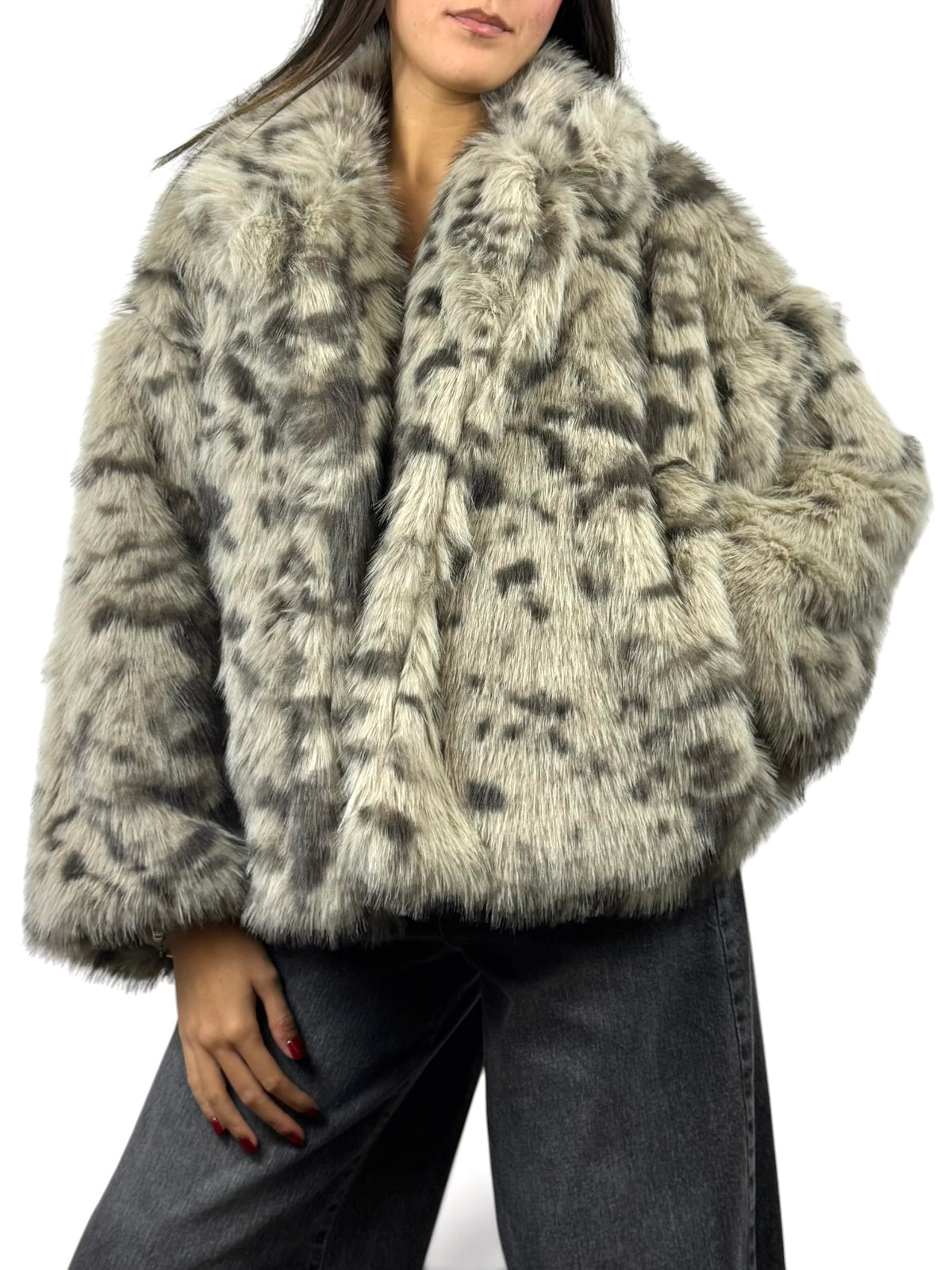 SUSY MIX ECOPELLICCIA ANIMALIER LATTE
