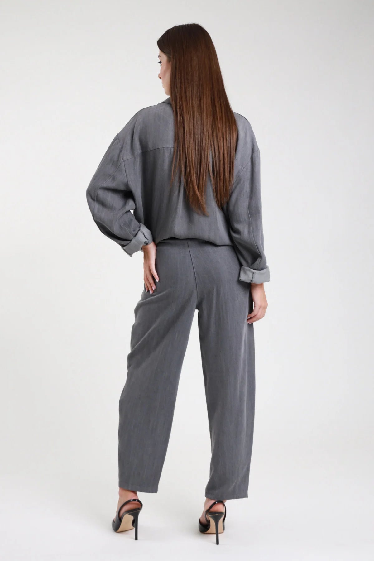 SUSY MIX PANTALONE BARRELL GRIGIO