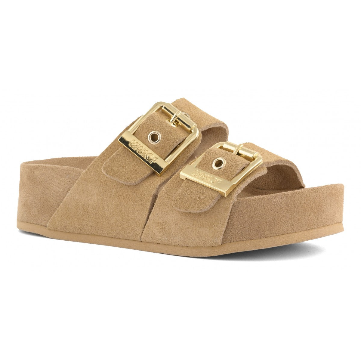 COLORS OF CALIFORNIA PLATFORM SUEDE CAMEL