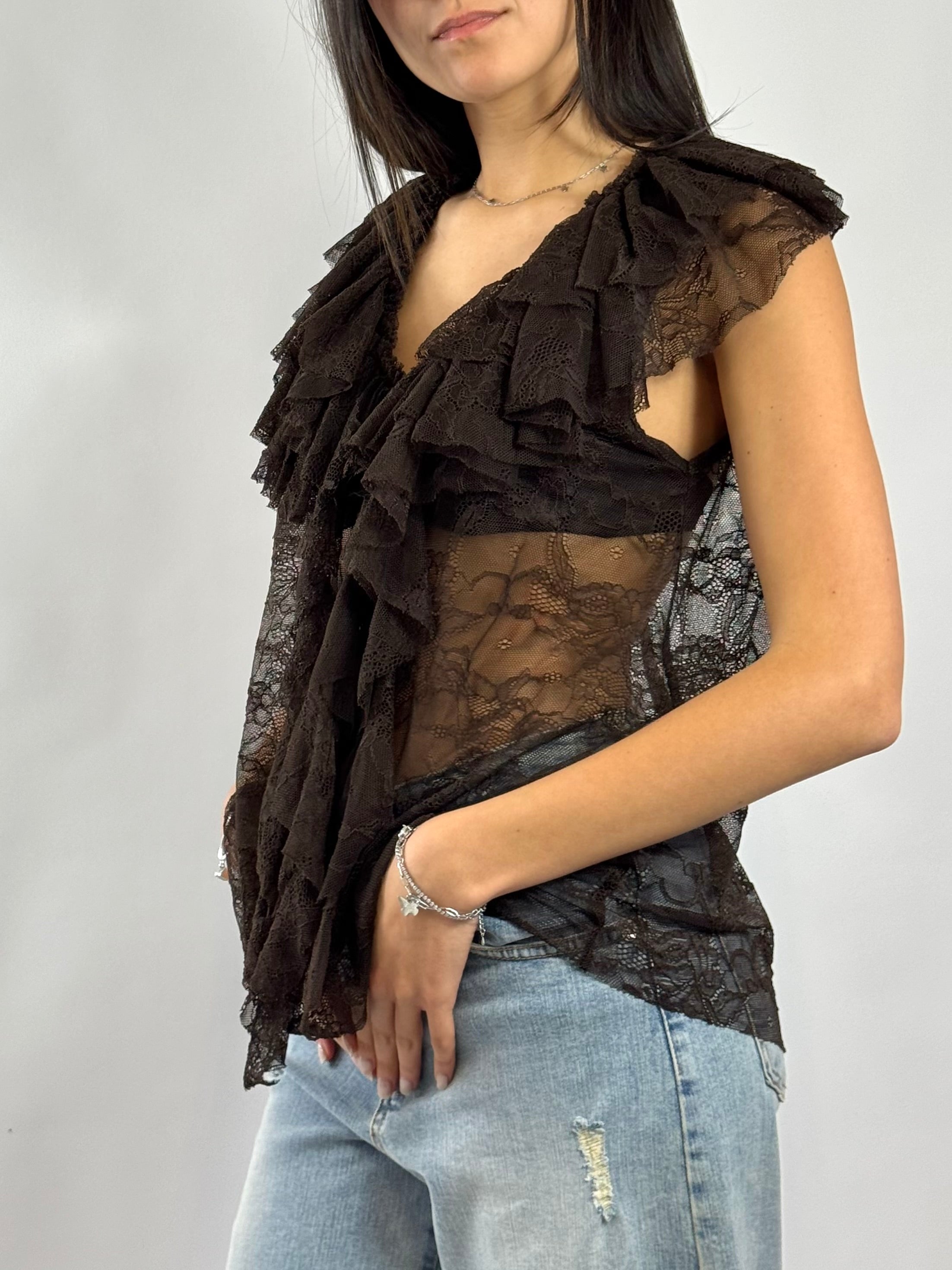 CECILE TOP PIZZO MORO