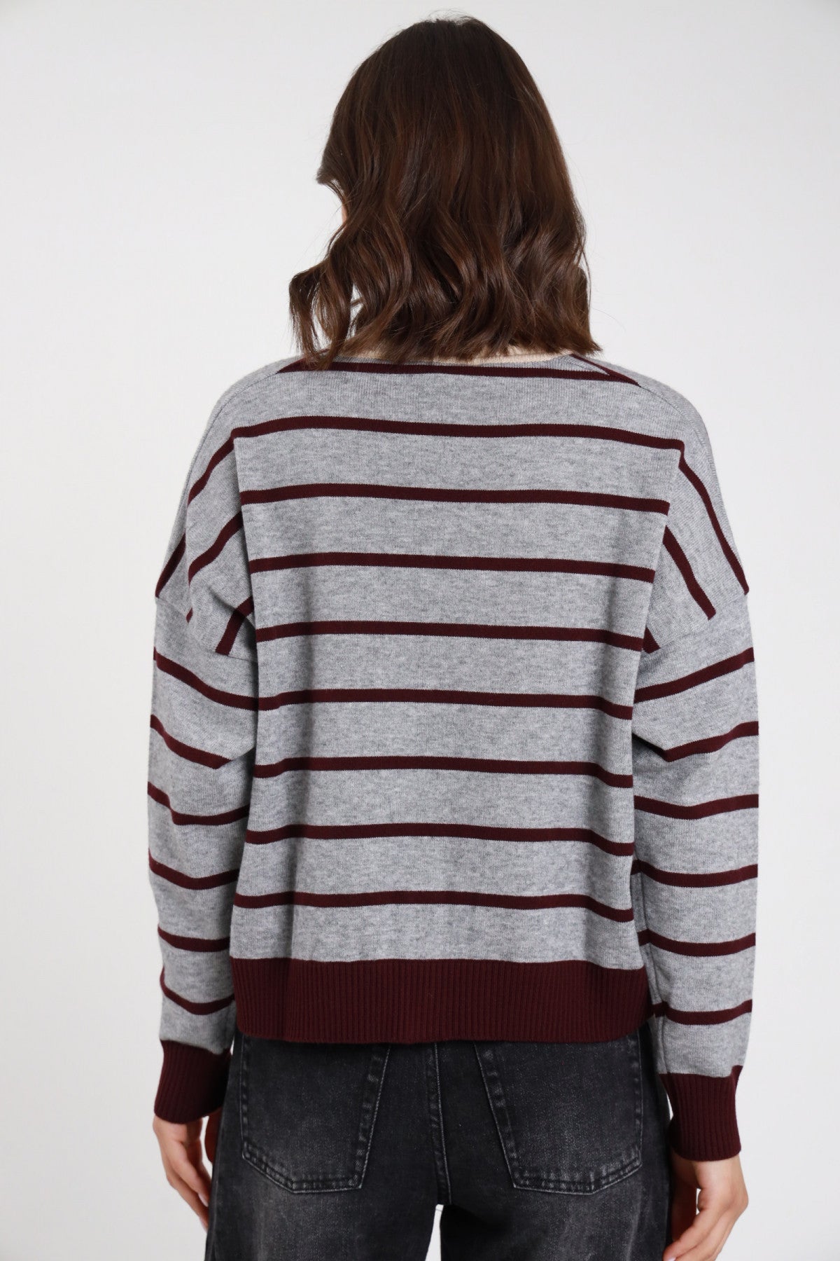 SUSY MIX CARDIGAN RIGHE E CUORICINO
