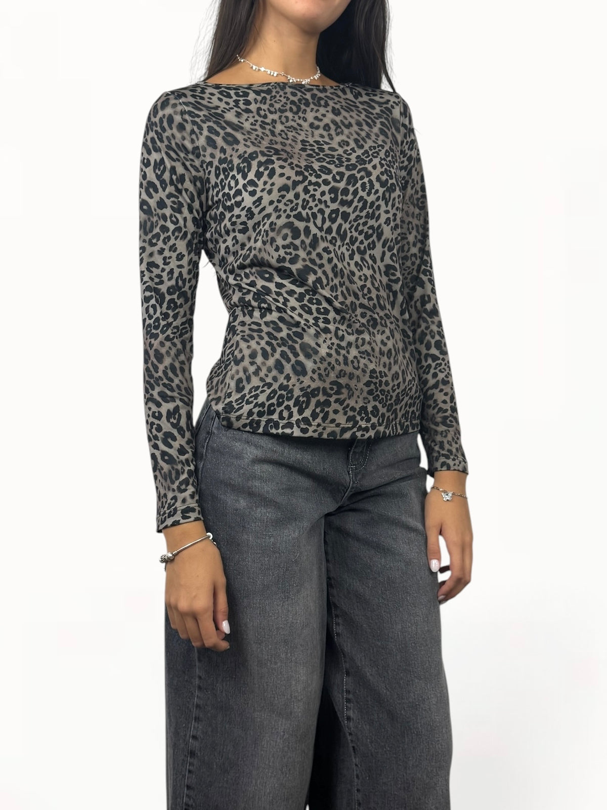 SUSY MIX MAGLIETTA ANIMALIER MANICA LUNGA