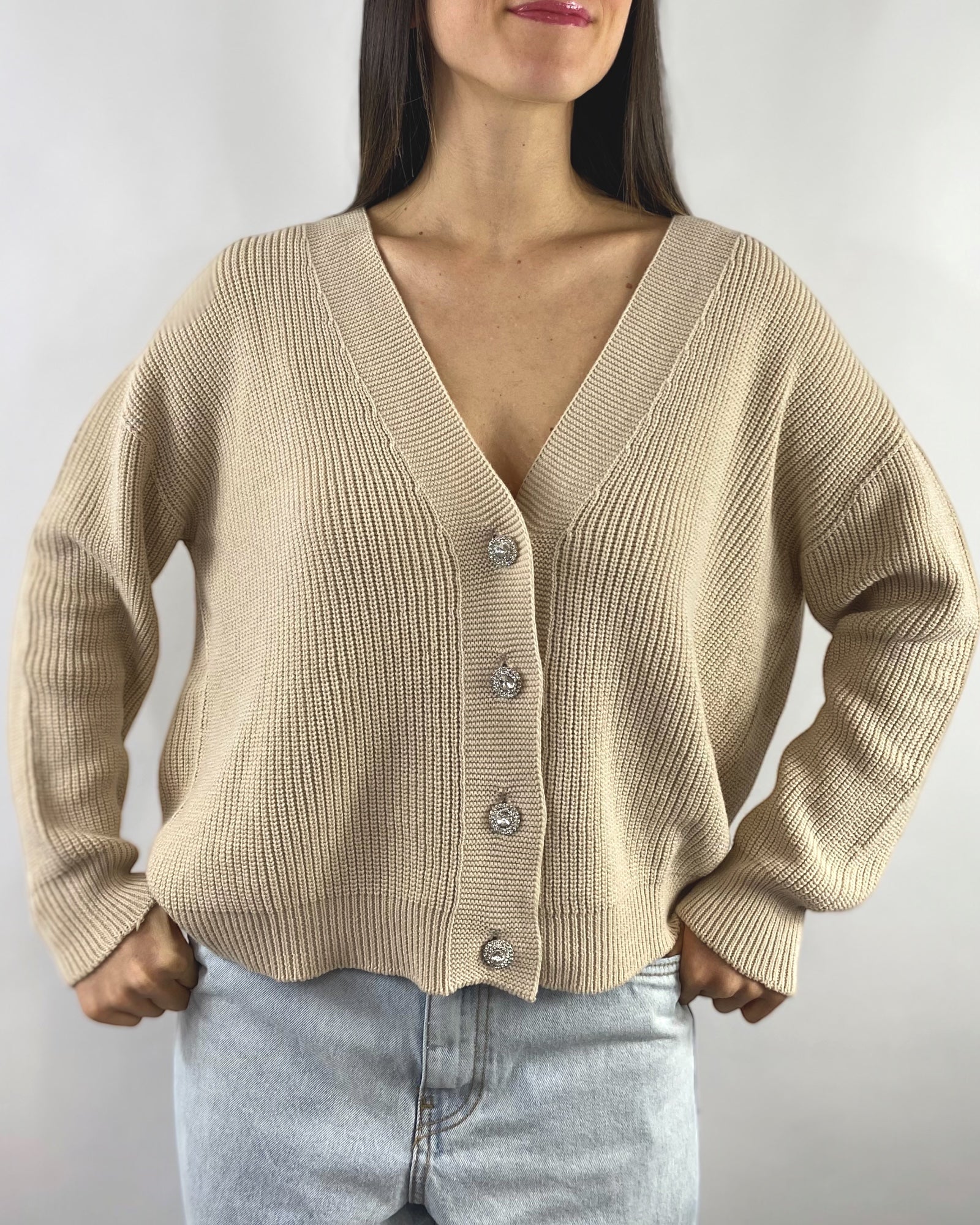 SUSY MIX CARDIGAN GIOIELLO VANIGLIA