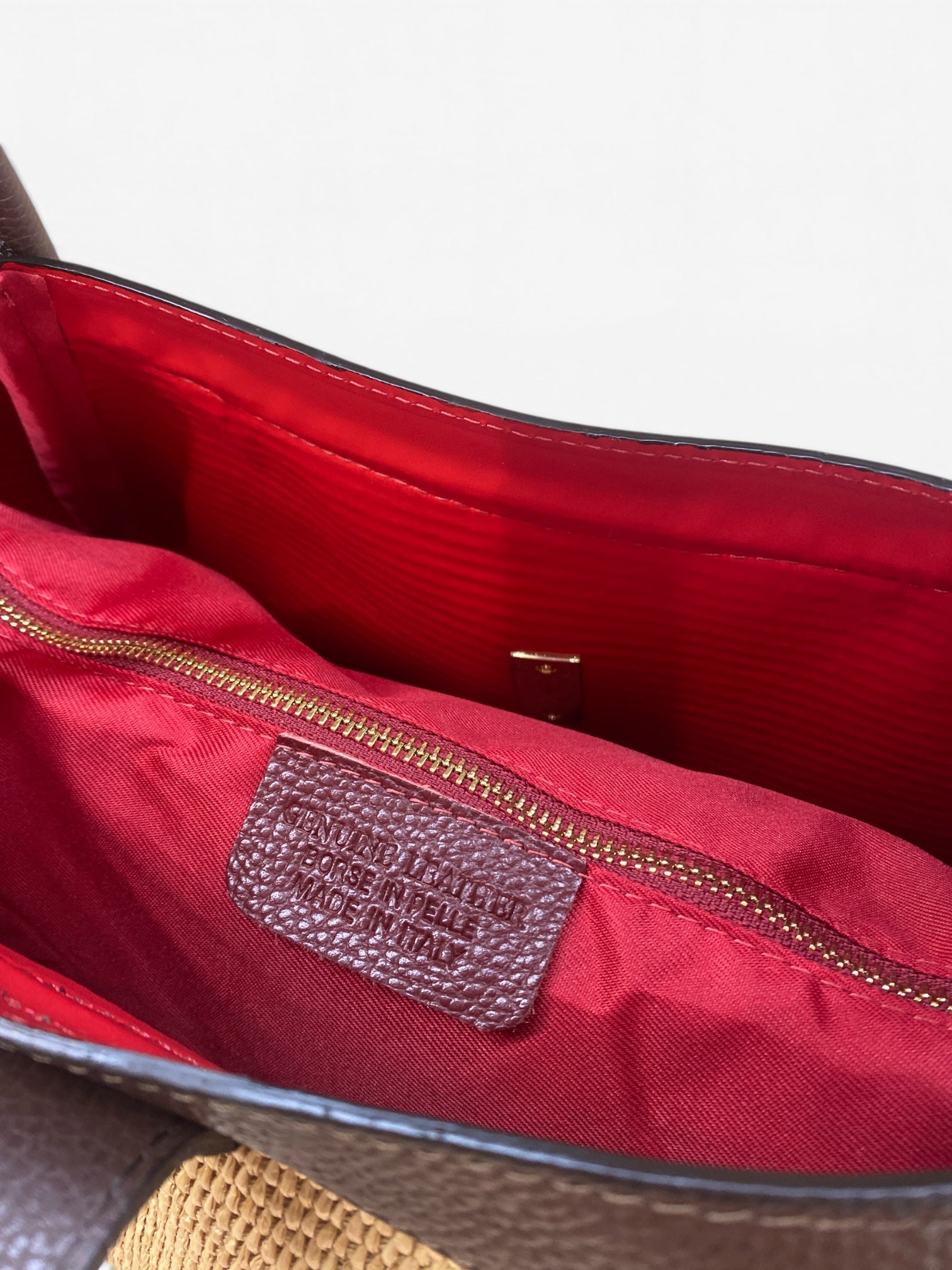 BORSA IN RAFFIA E PELLE MORO