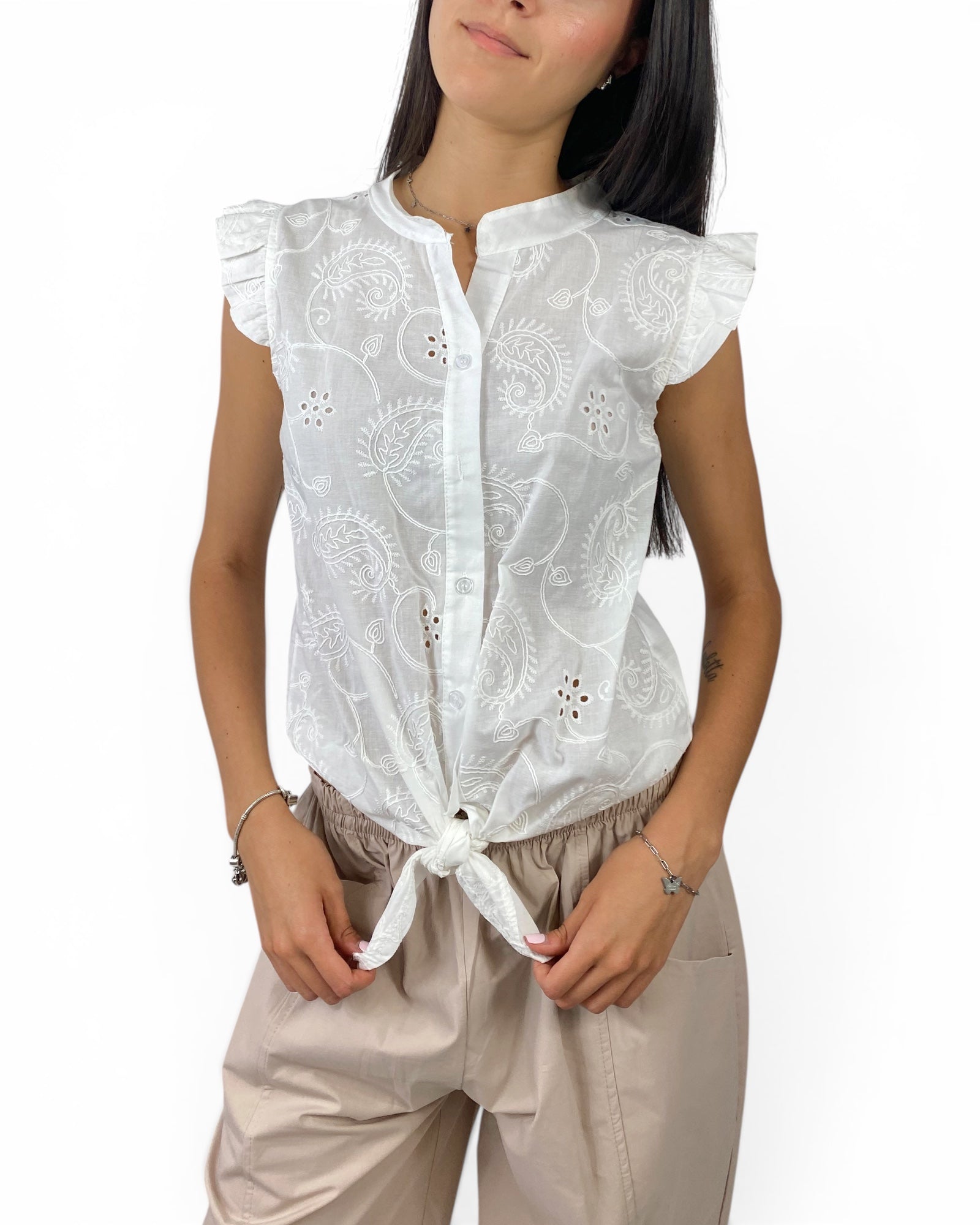 CECILE TOP RICAMI CON NODO