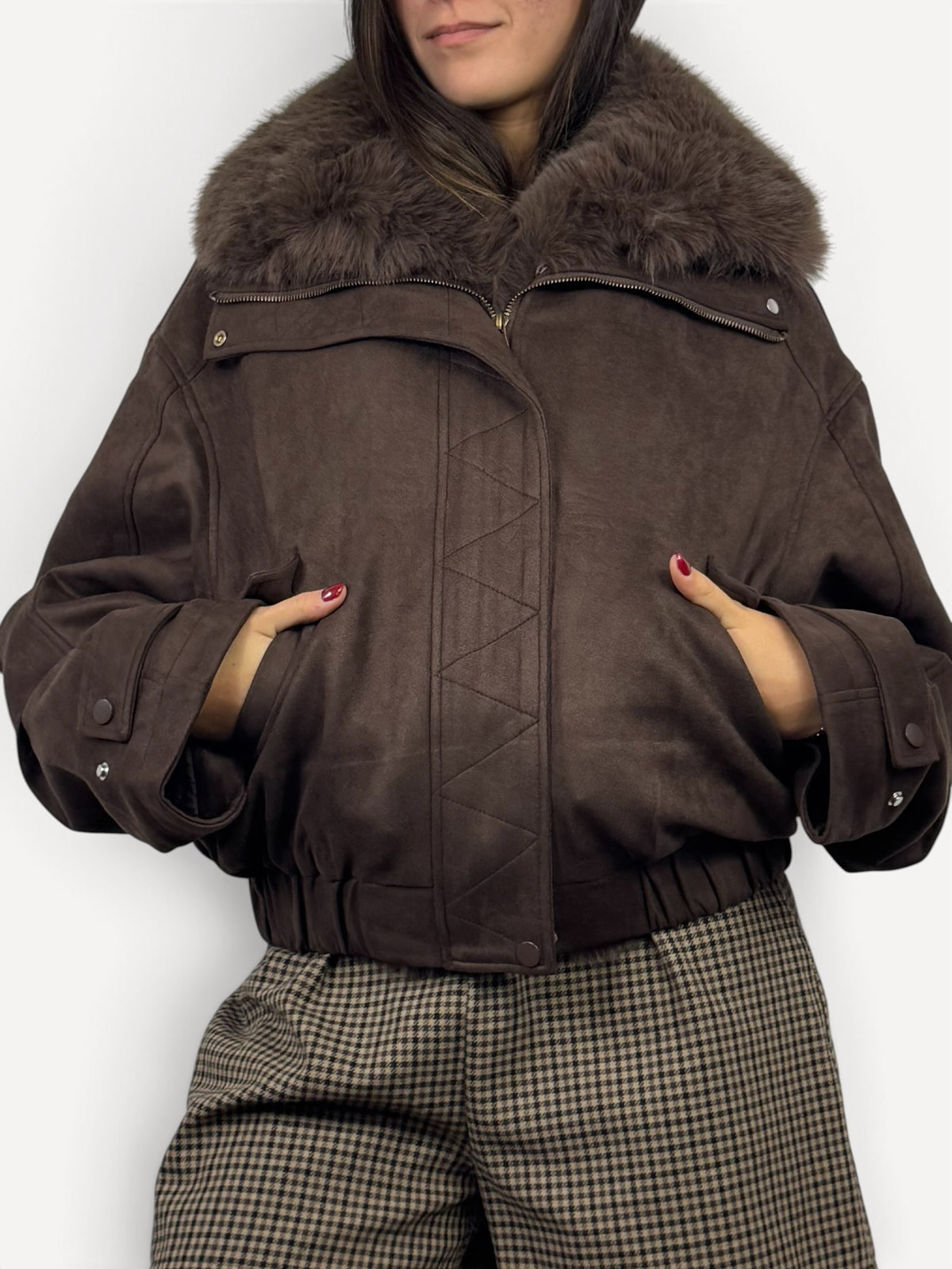 CECILE BOMBER CON ECOFUR STACCABILE