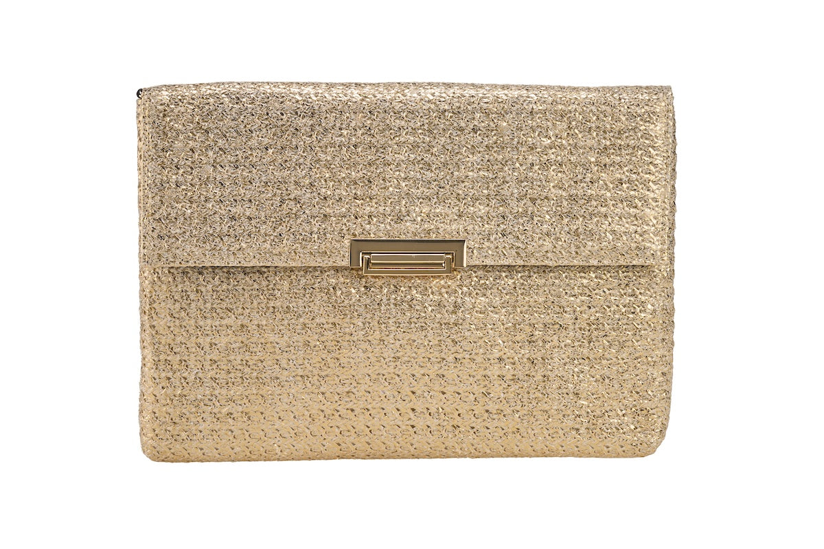 ANNA CECERE POCHETTE INTRECCIATA PLATINO