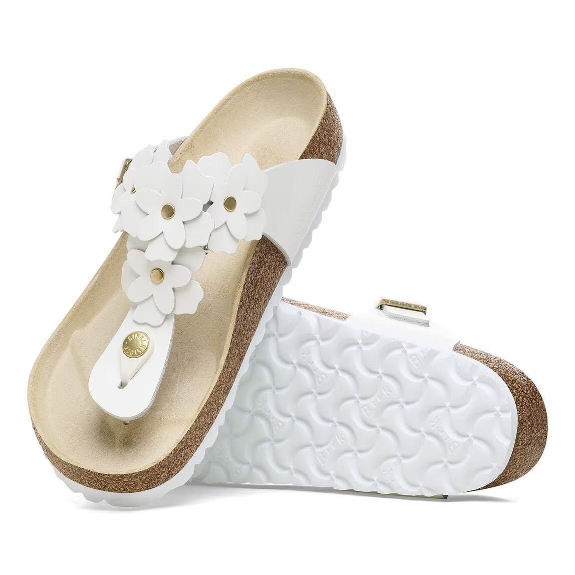 BIRKENSTOCK GIZEH FLOWERS WHITE