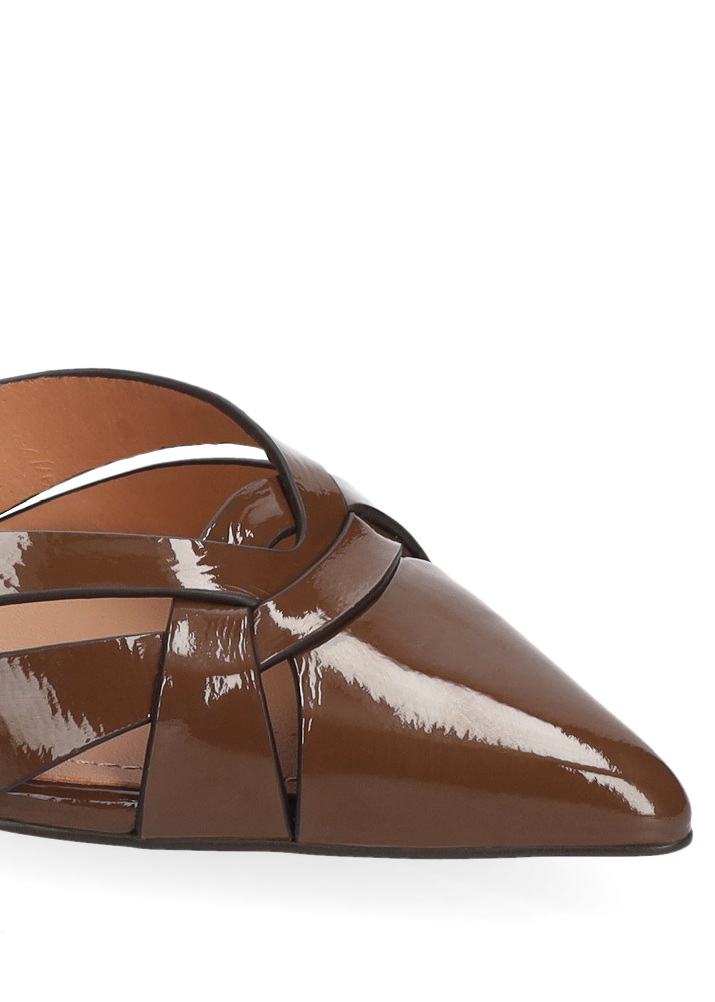 Bibi Lou slingback donna in pelle verniciata marrone