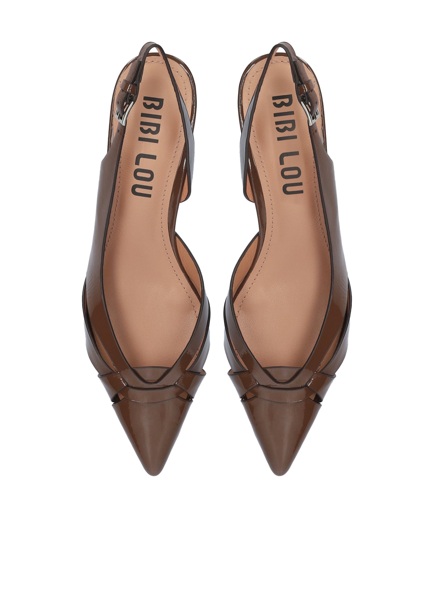 Bibi Lou slingback donna in pelle verniciata marrone