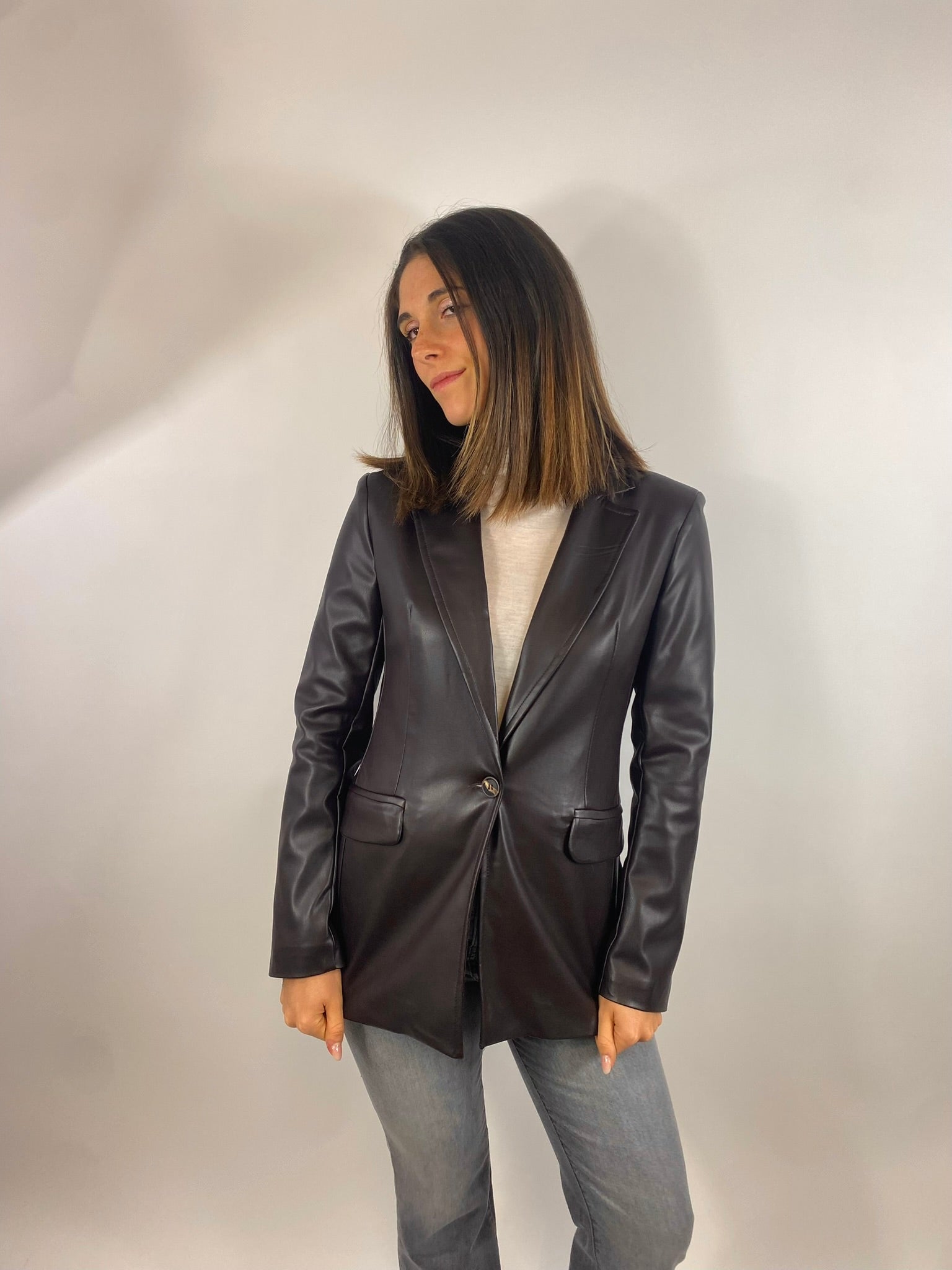 SUSY MIX GIACCA ECOPELLE MORO