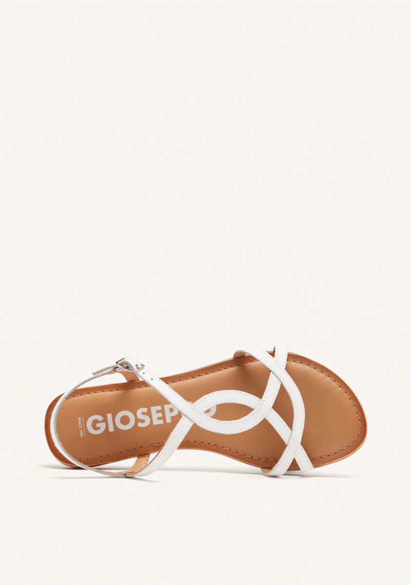 Gioseppo sandalo donna con laccetti in pelle bianca