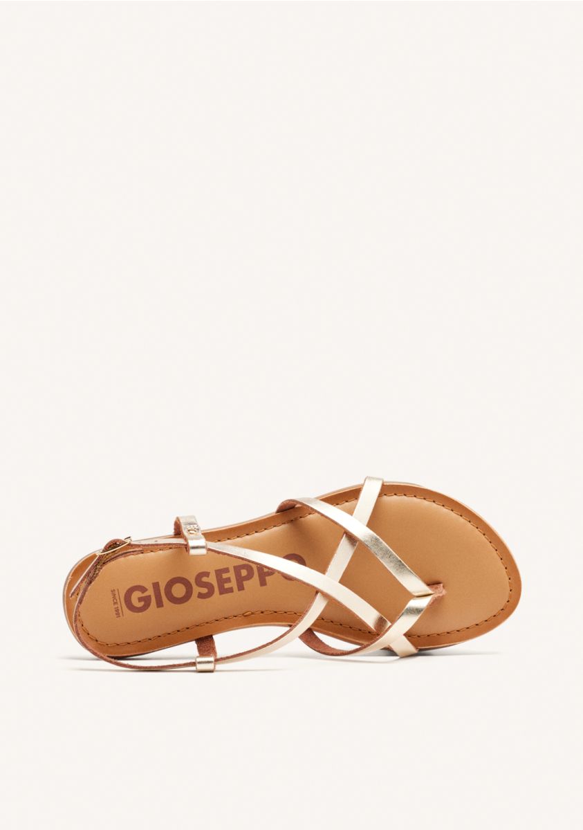 Gioseppo sandalo con strisce sottili in pelle oro