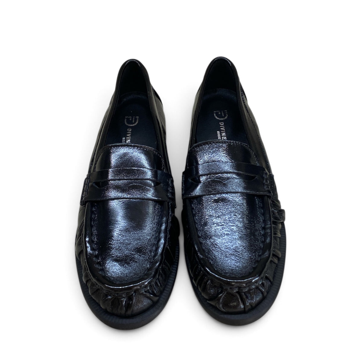 DIVINE FOLLIE MOCASSINO COLLEGE ARRICCIATO IN NAPLAK NERO