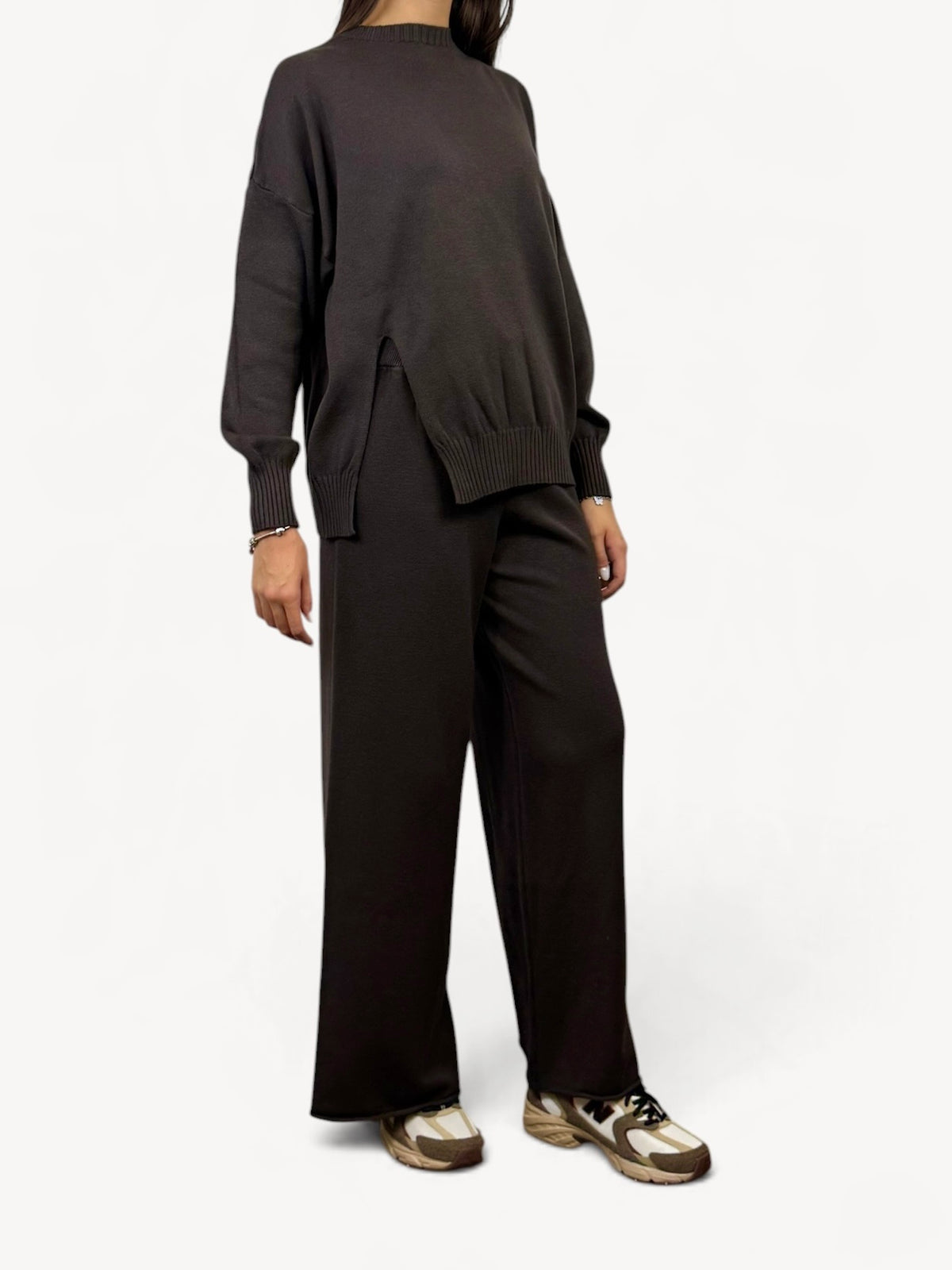 SUSY MIX MAGLIA SPACCHI MORO