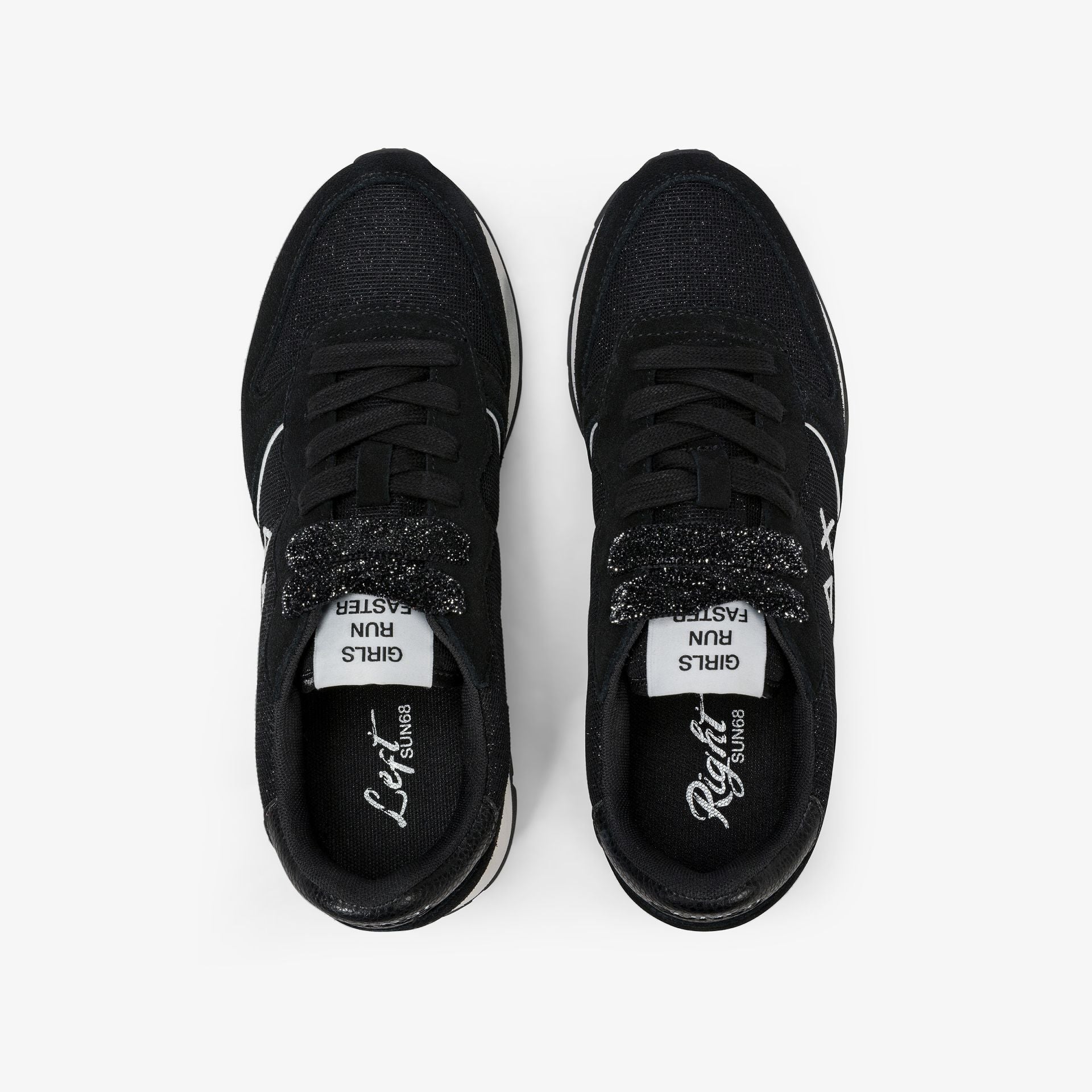 SUN68 SNEAKERS DONNA ALLY GLITTER NERO