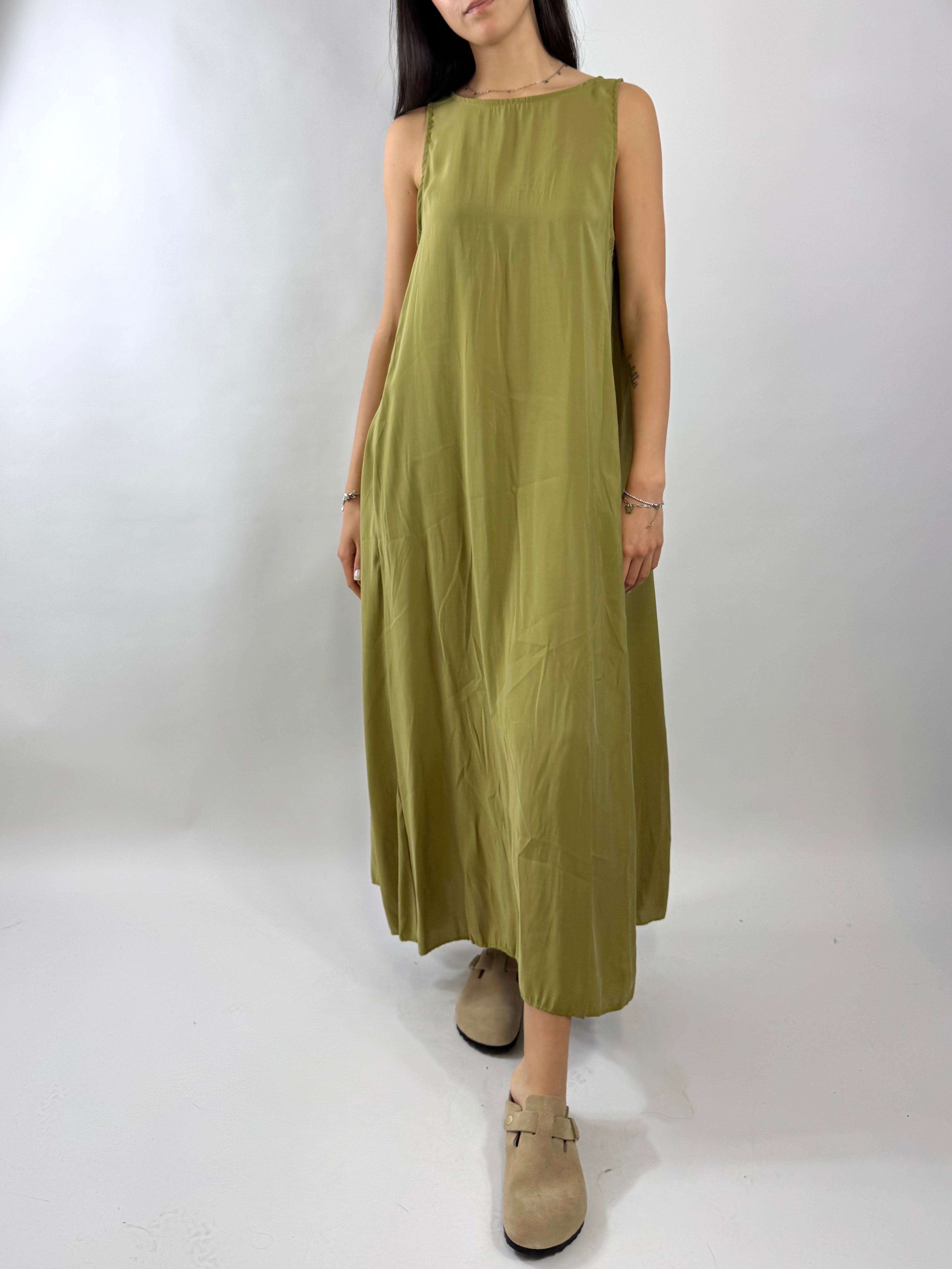 CECILE ABITO LUNGO VERDE OLIVA