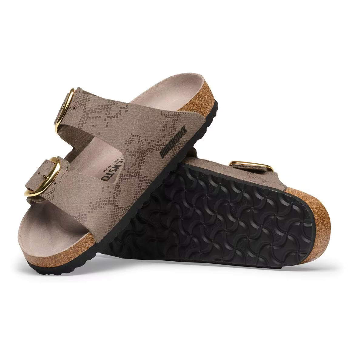 BIRKENSTOCK ARIZONA BIG BUCKLE PYTHON GRAY TAUPE