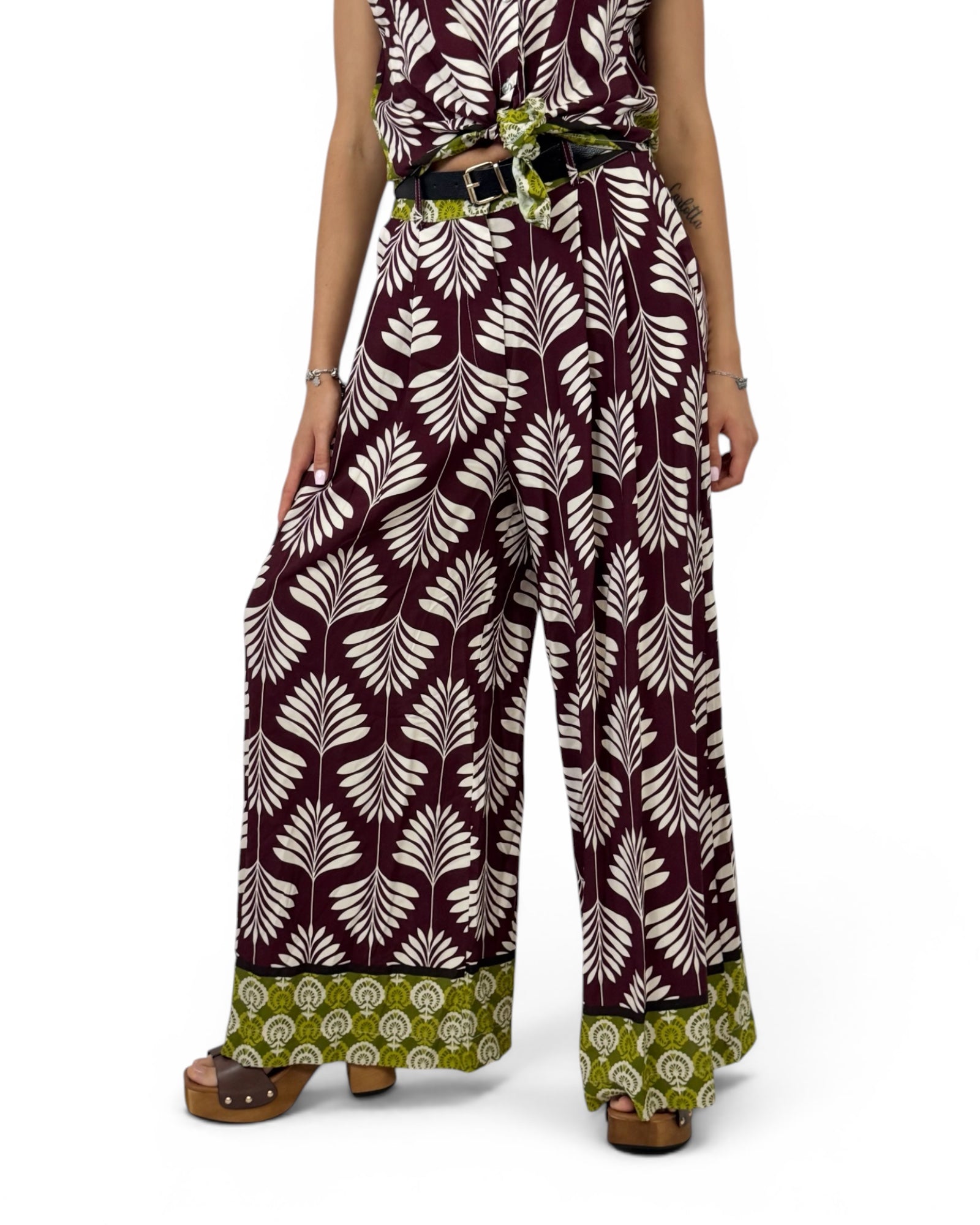 SUSY MIX PANTALONE VINO FANTASIA