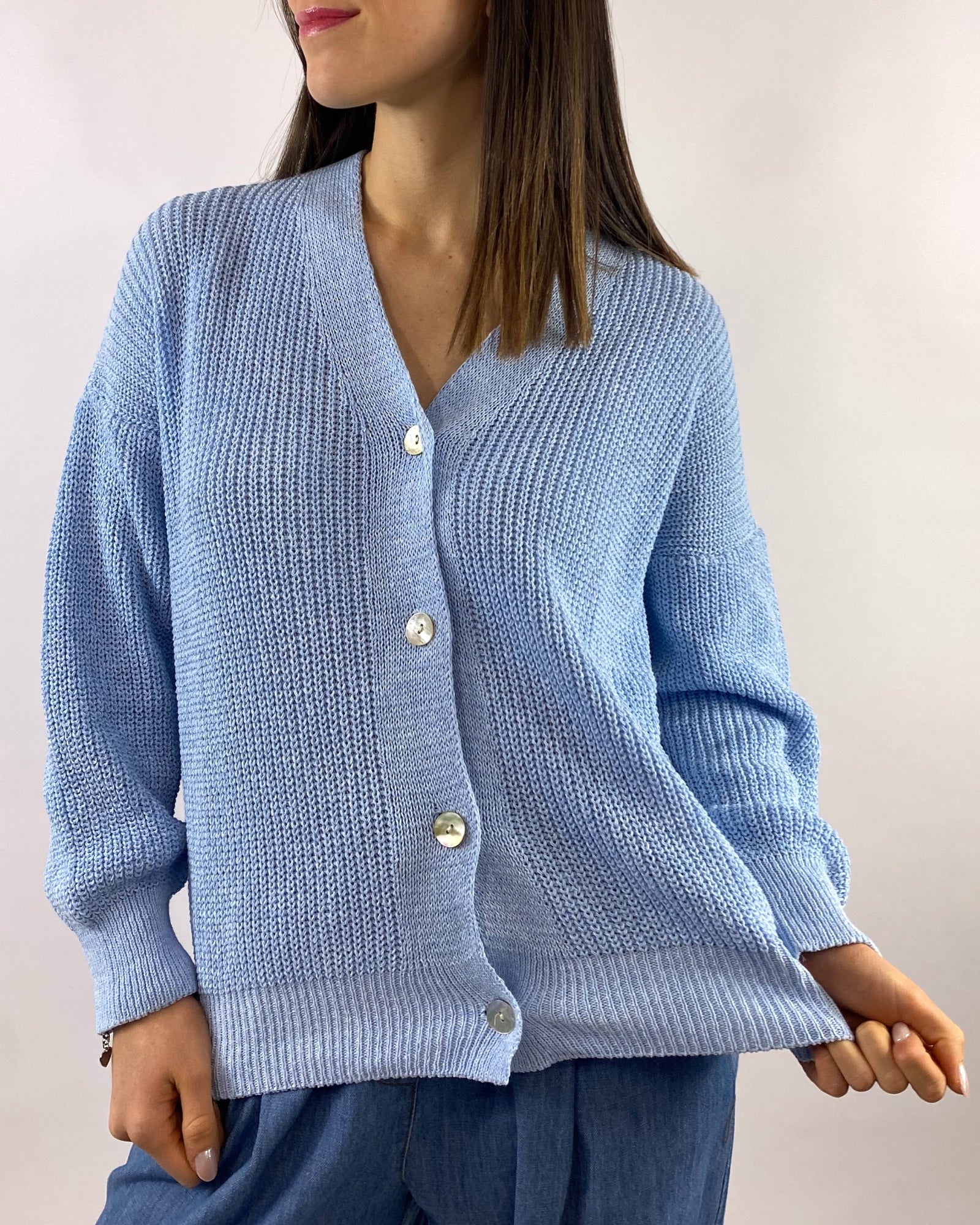 SUSY MIX CARDIGAN COSTA INGLESE CIELO