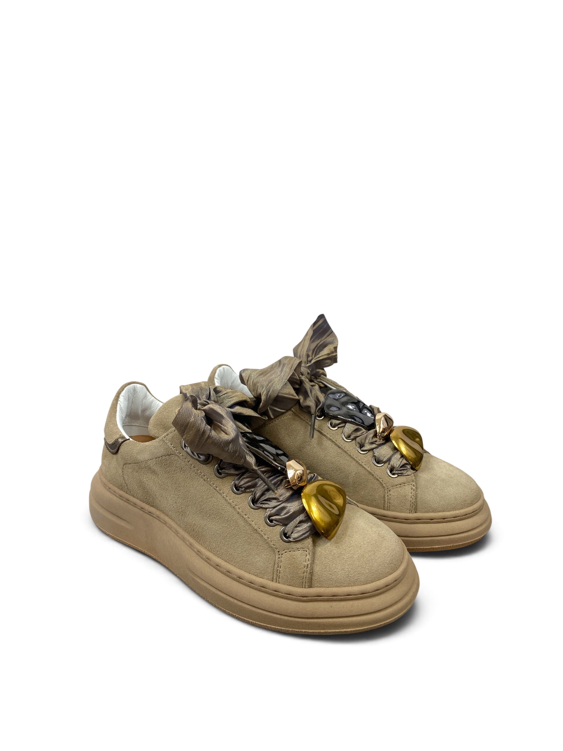 MÉLINÉ SNEAKERS DONNA SUEDE TAUPE