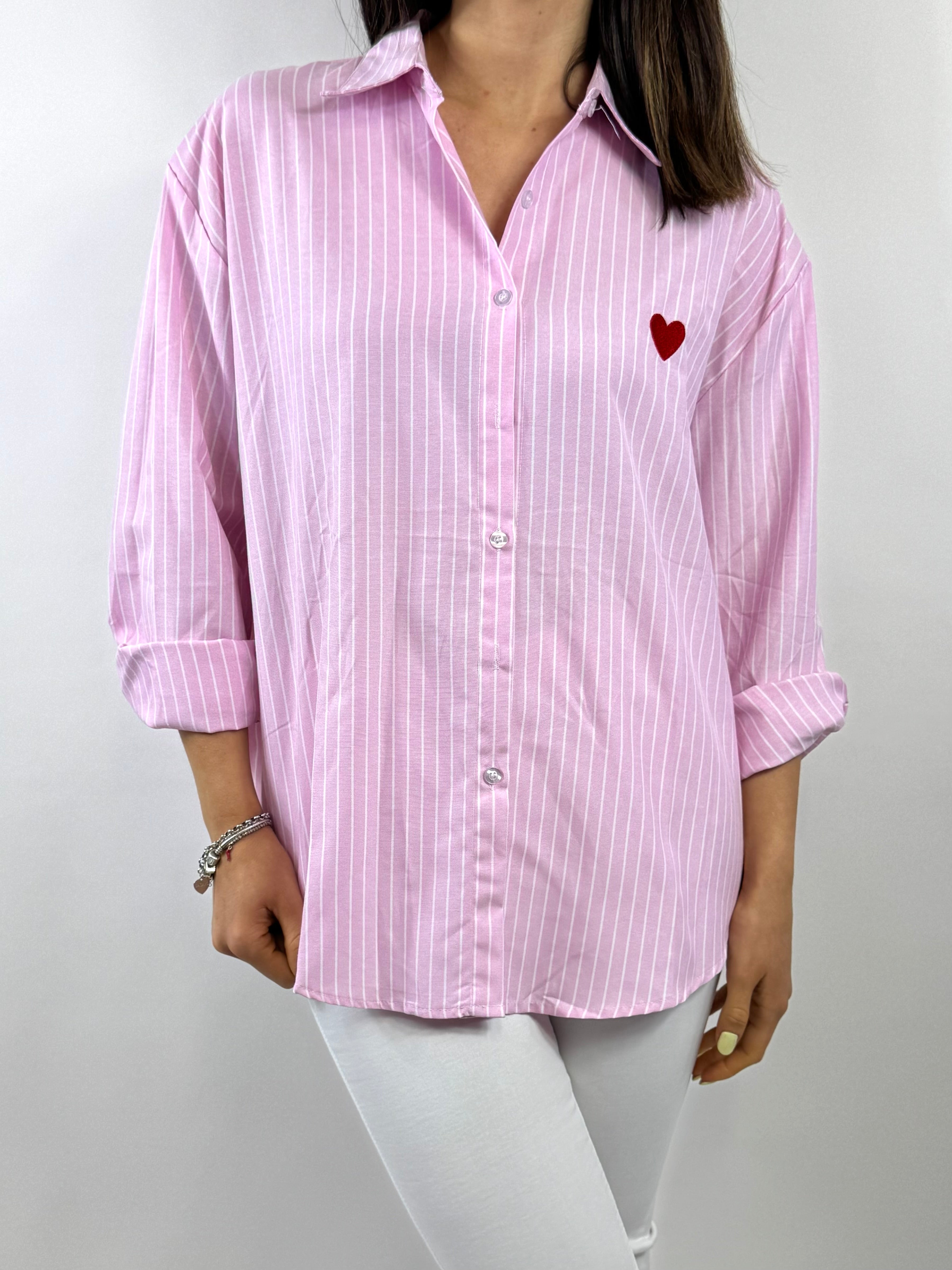 CECILE CAMICIA ROSA CUORICINO