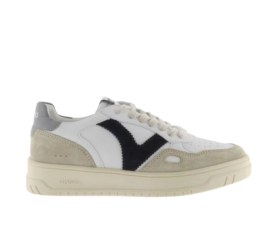 VICTORIA Sneaker uomo modello tennis materiali suede pelle bianco