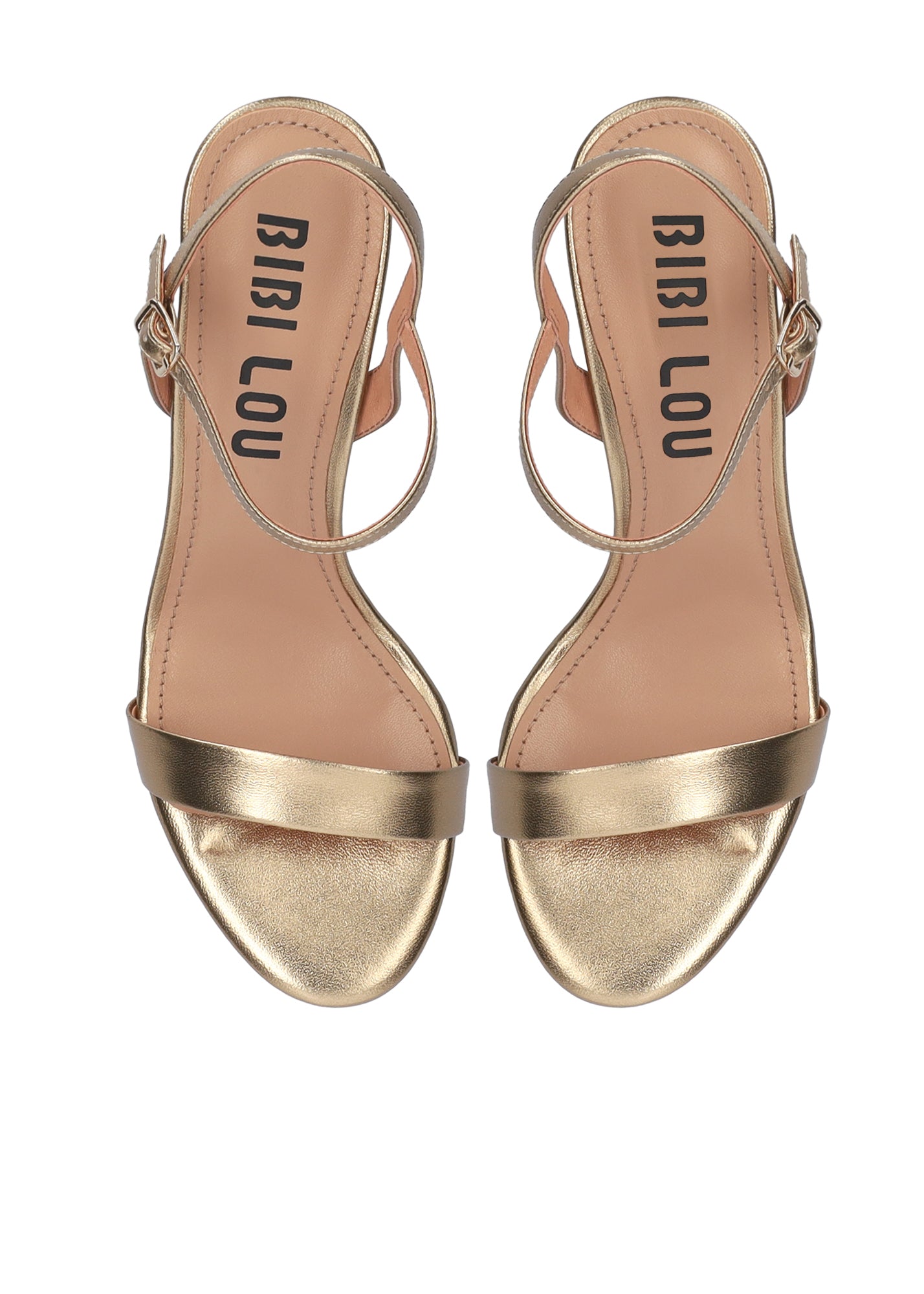 Bibi Lou sandalo donna in pelle laminata platino con fascetta