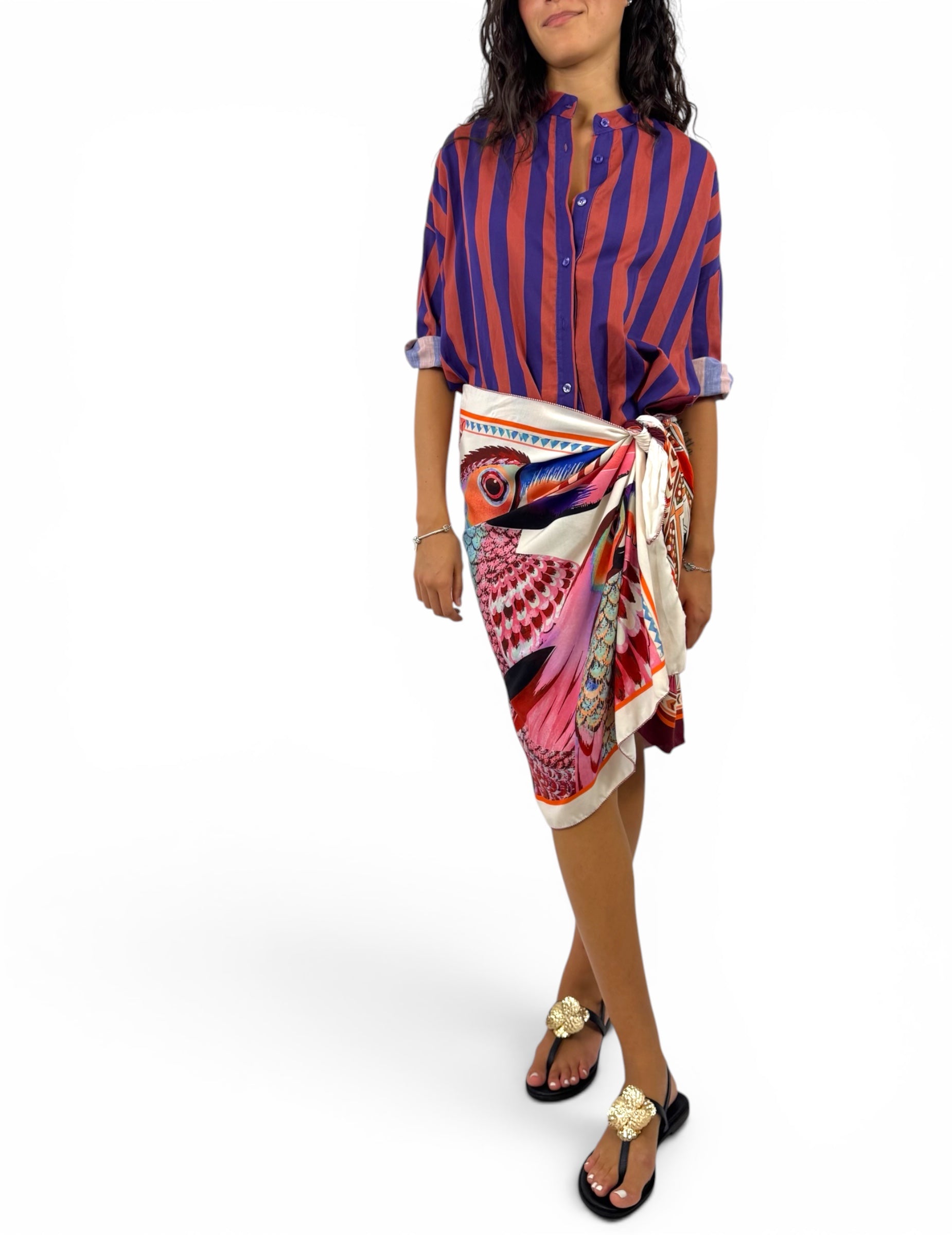 CECILE CAMICIA RIGHE VIOLA