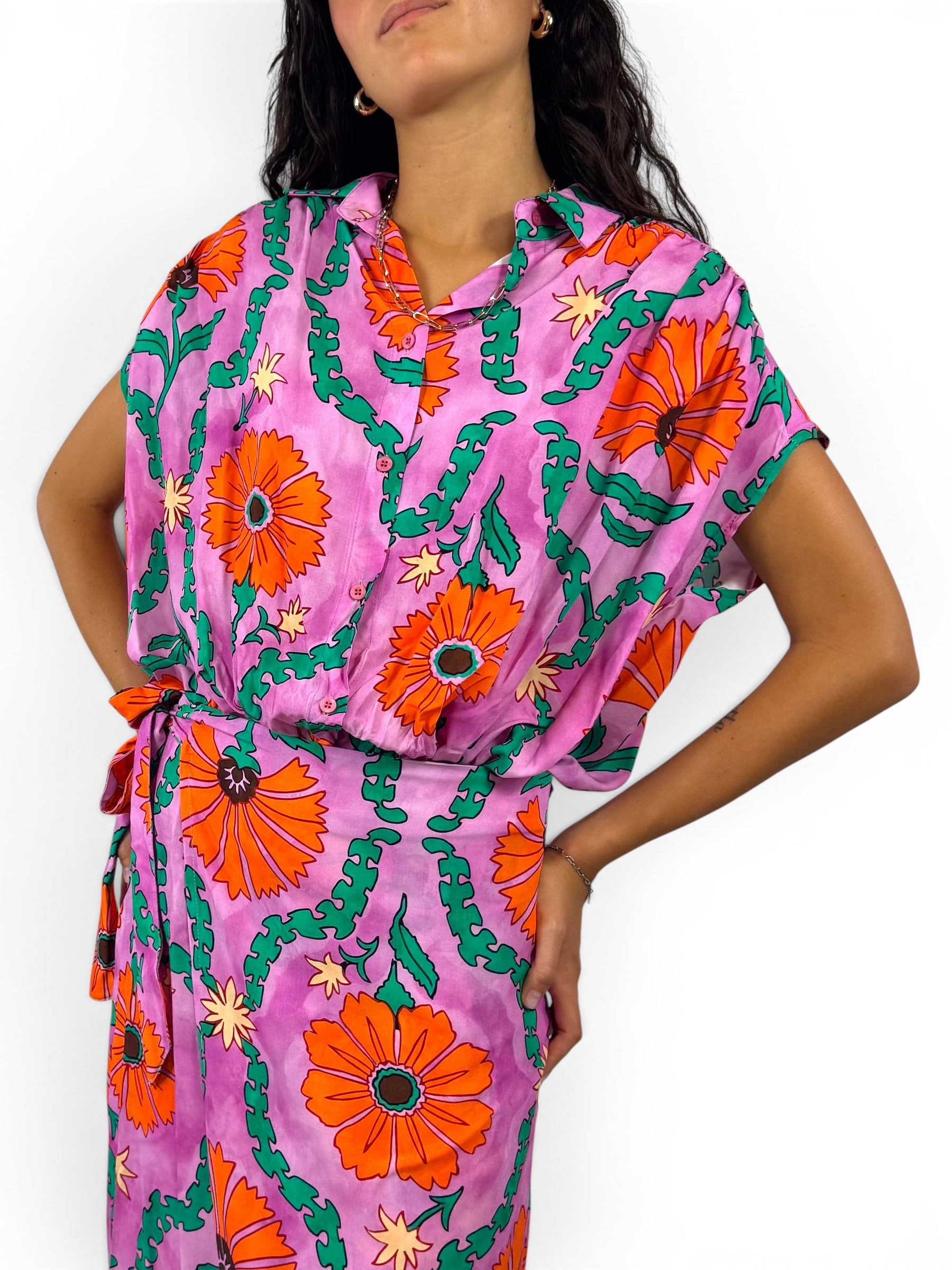 SUSY MIX CAMICIA FIORI VIOLA