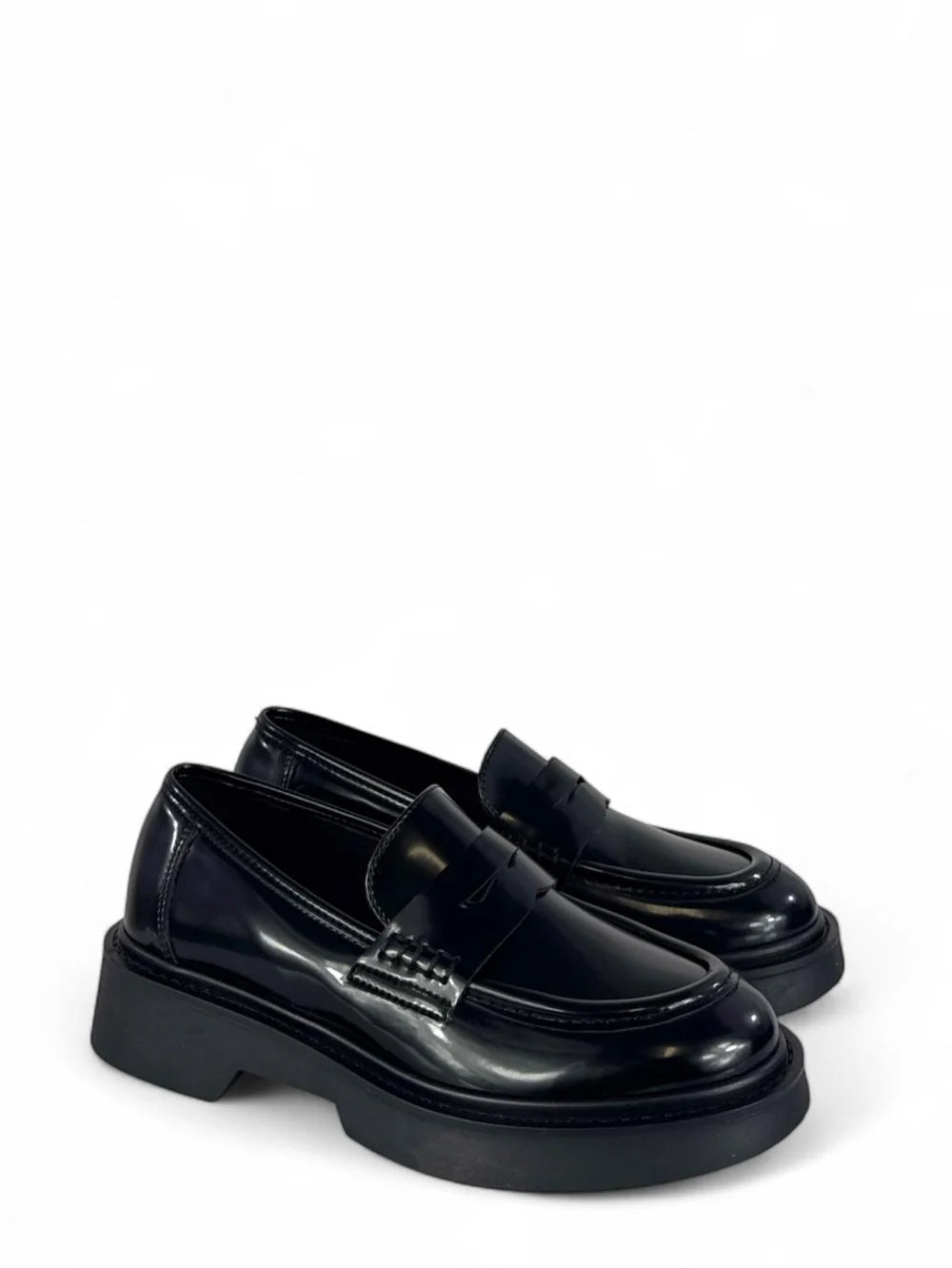 BOTTEGA LOTTI MOCASSINI MODELLO COLLEGE IN ECOPELLE NERO