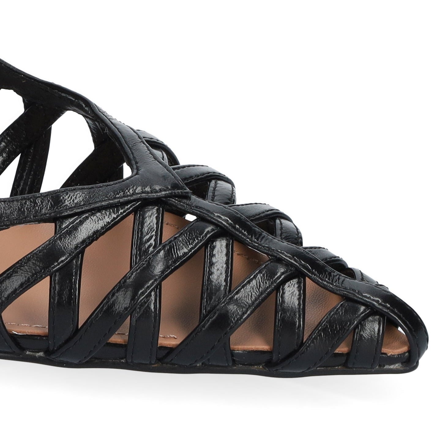 Bibi Lou slingback donna in pelle nera con design a gabbia