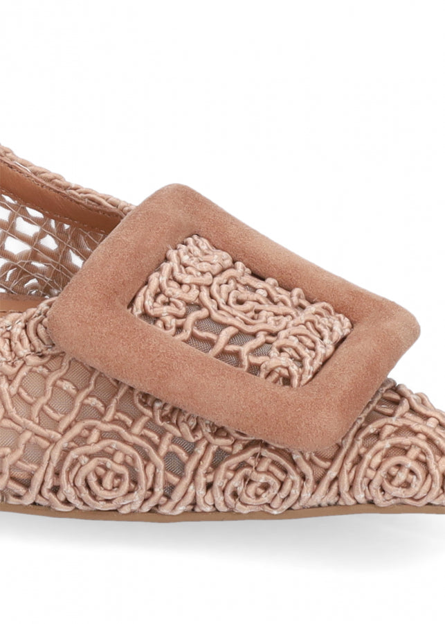 Bibi Lou slingback donna in macrame nude