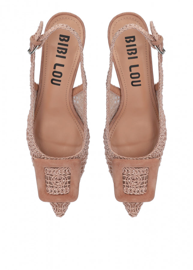 Bibi Lou slingback donna in macrame nude