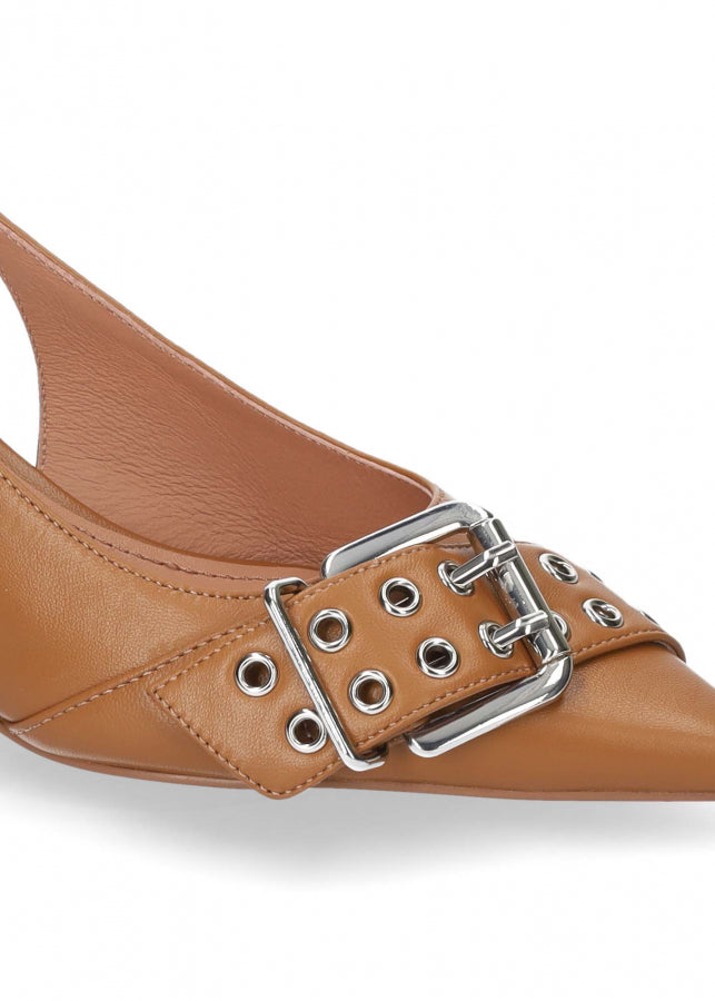 Bibi Lou slingback donna in pelle cuoio con fibbia