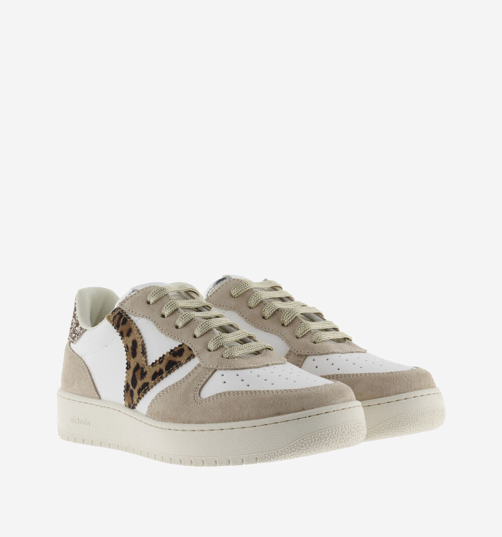 VICTORIA SNEAKERS MADRID ANIMALIER PLATINO