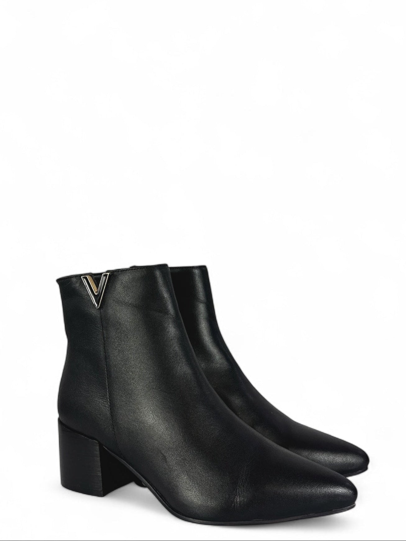 CRISTIN TRONCHETTO NERO PELLE TACCO MEDIO