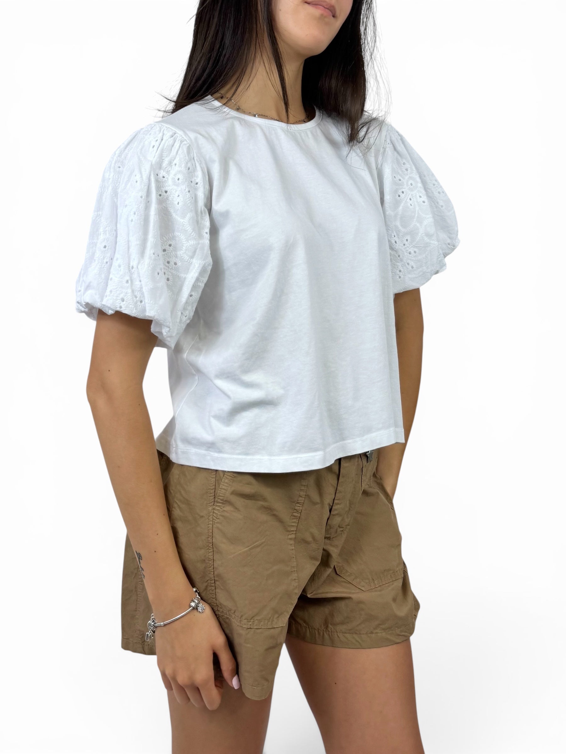 SUSY MIX MAGLIA MANICA SAN GALLO BIANCA