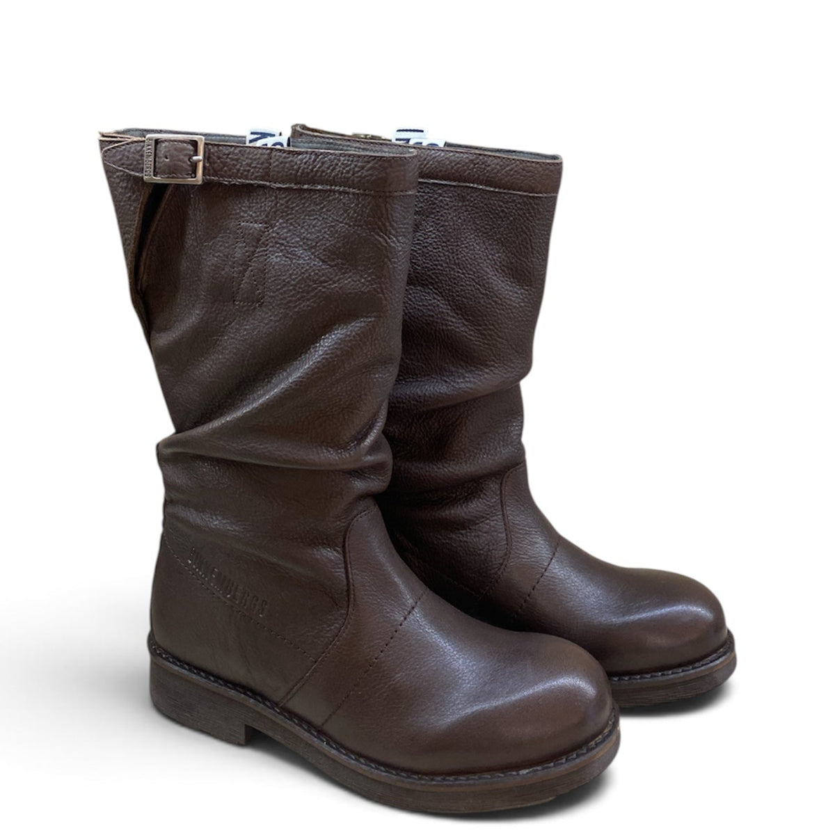 BIKKEMBERGS STIVALE BIKER GAMBALE MEDIO MARRONE