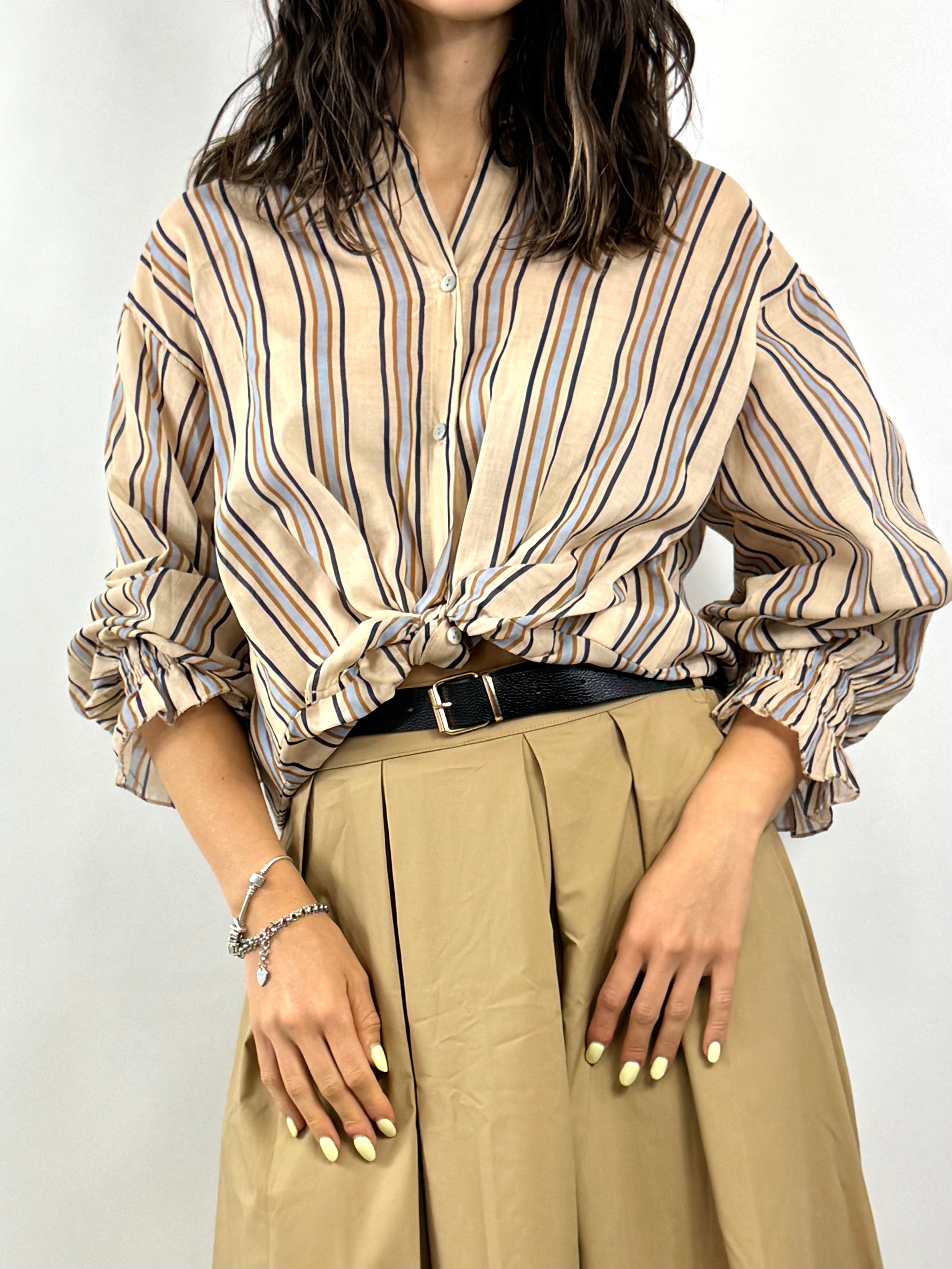 SUSYMIX CAMICIA GESSATA BEIGE