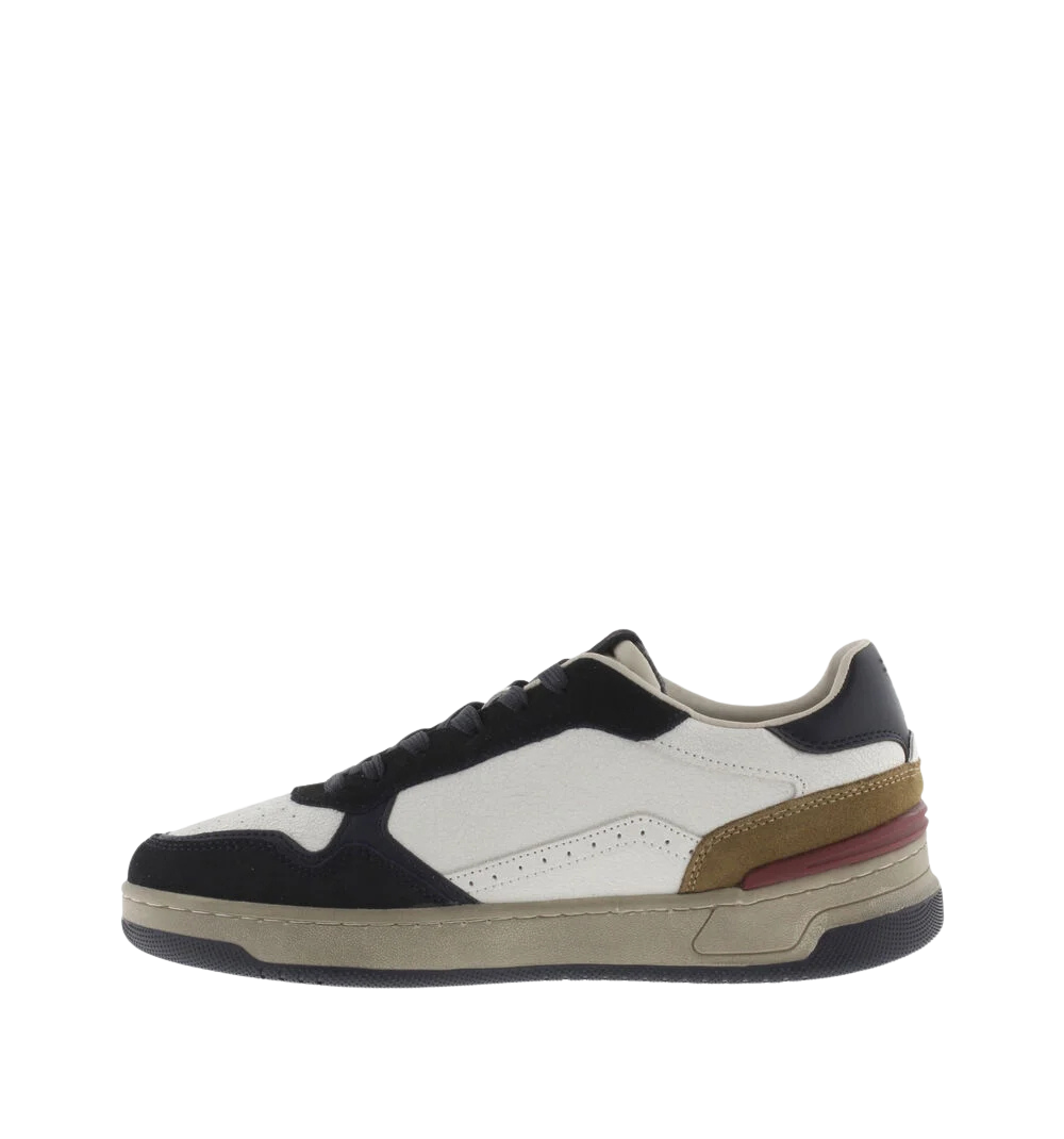 VICTORIA Sneaker uomo in pelle con inserti in suede marino