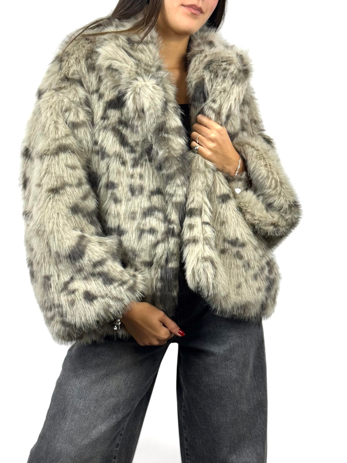 SUSY MIX ECOPELLICCIA ANIMALIER LATTE