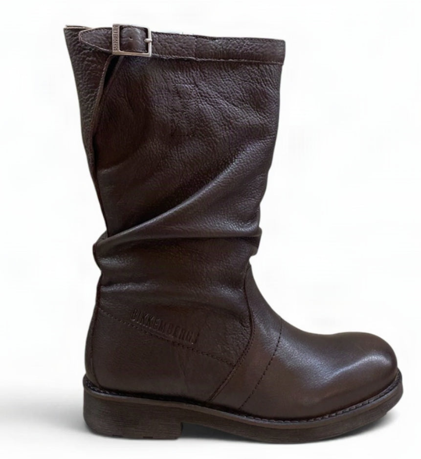 BIKKEMBERGS STIVALE BIKER GAMBALE MEDIO MARRONE