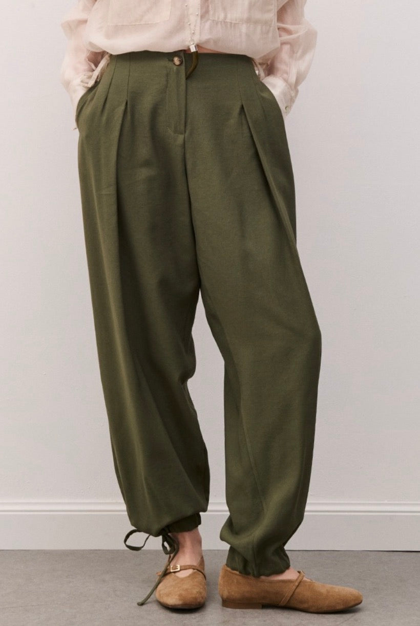 TWO WAY PANTALONE COULISSE VERDE MILITARE