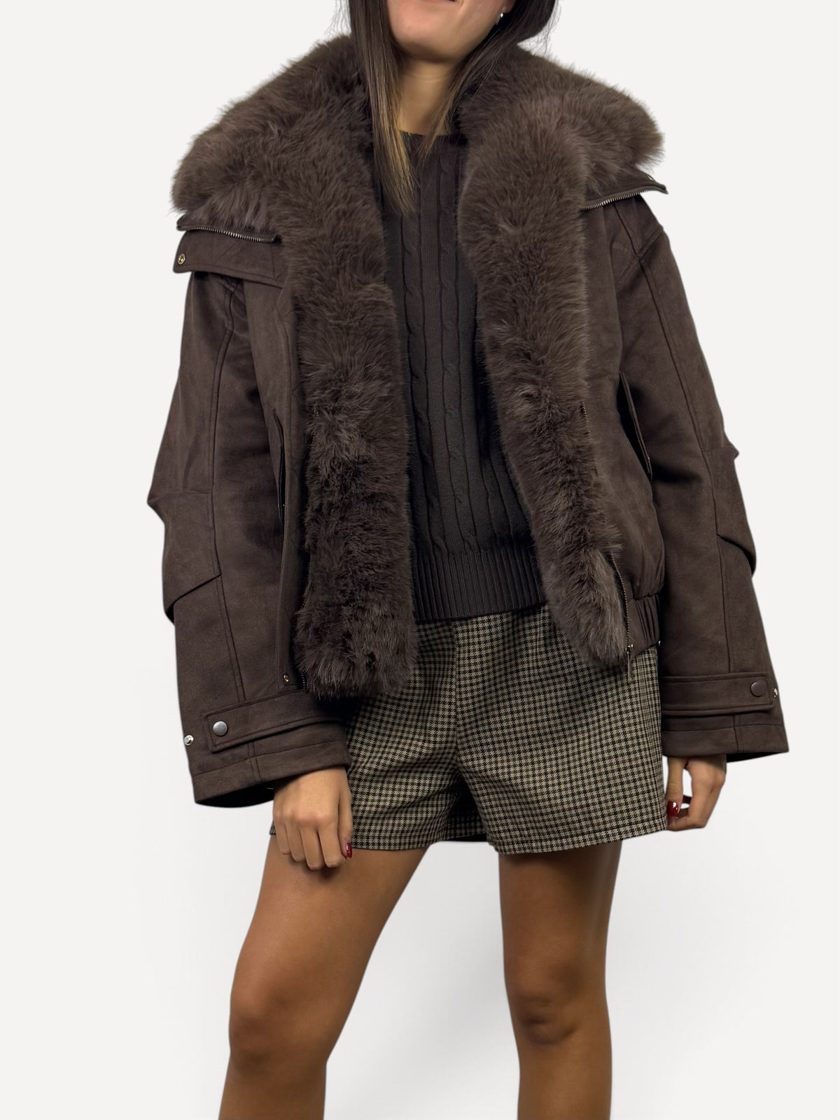 CECILE BOMBER CON ECOFUR STACCABILE